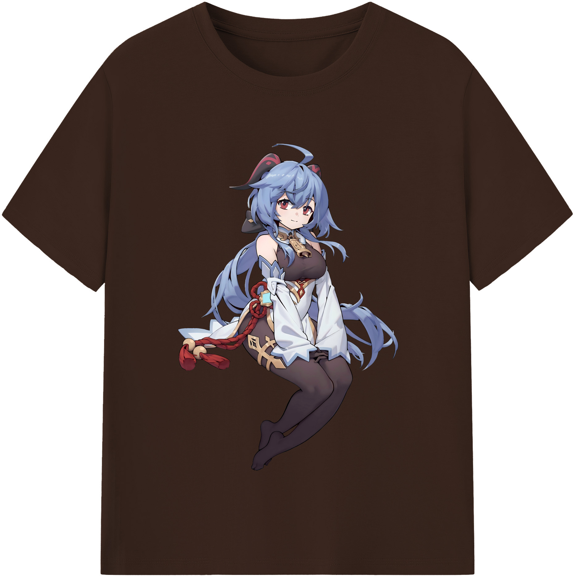 げんし神 甘雨 かんう genshin Ganyu 綿100％半袖Tシャツ（フロントプリント）