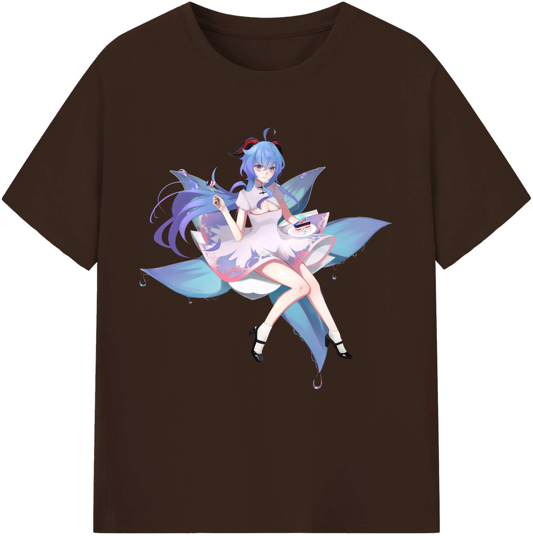 げんし神 甘雨 かんう genshin Ganyu 綿100％半袖Tシャツ（フロントプリント）