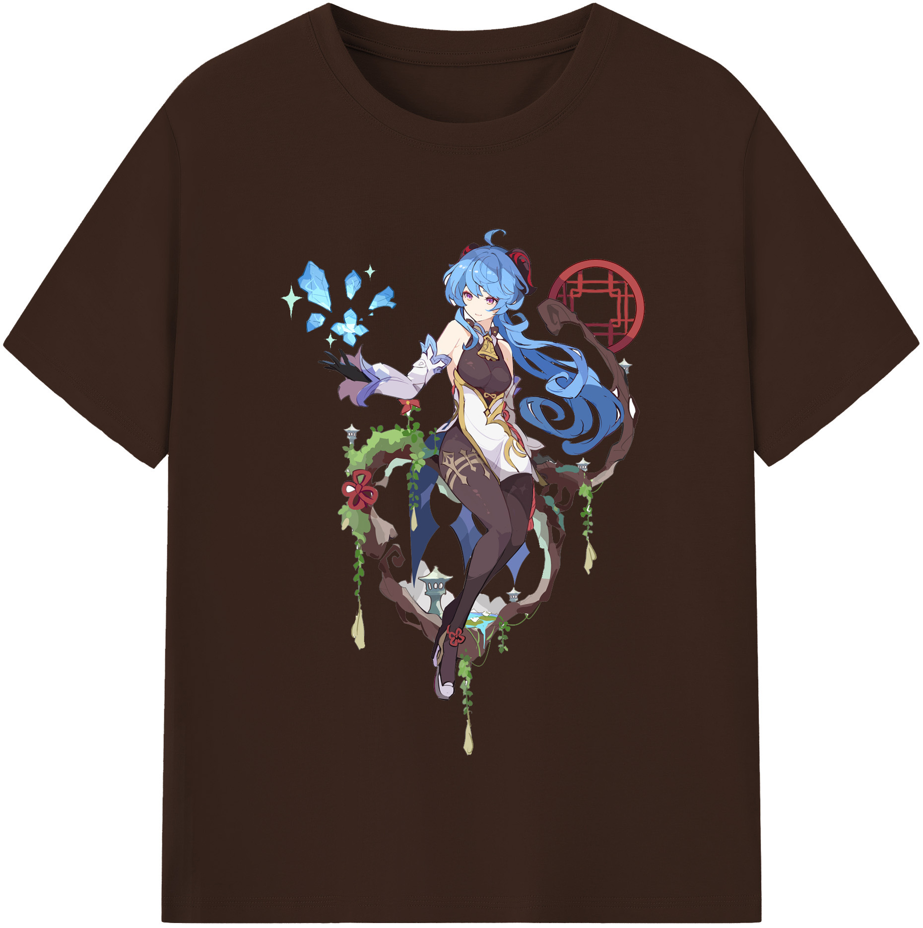 げんし神 甘雨 かんう genshin Ganyu 綿100％半袖Tシャツ（フロントプリント）