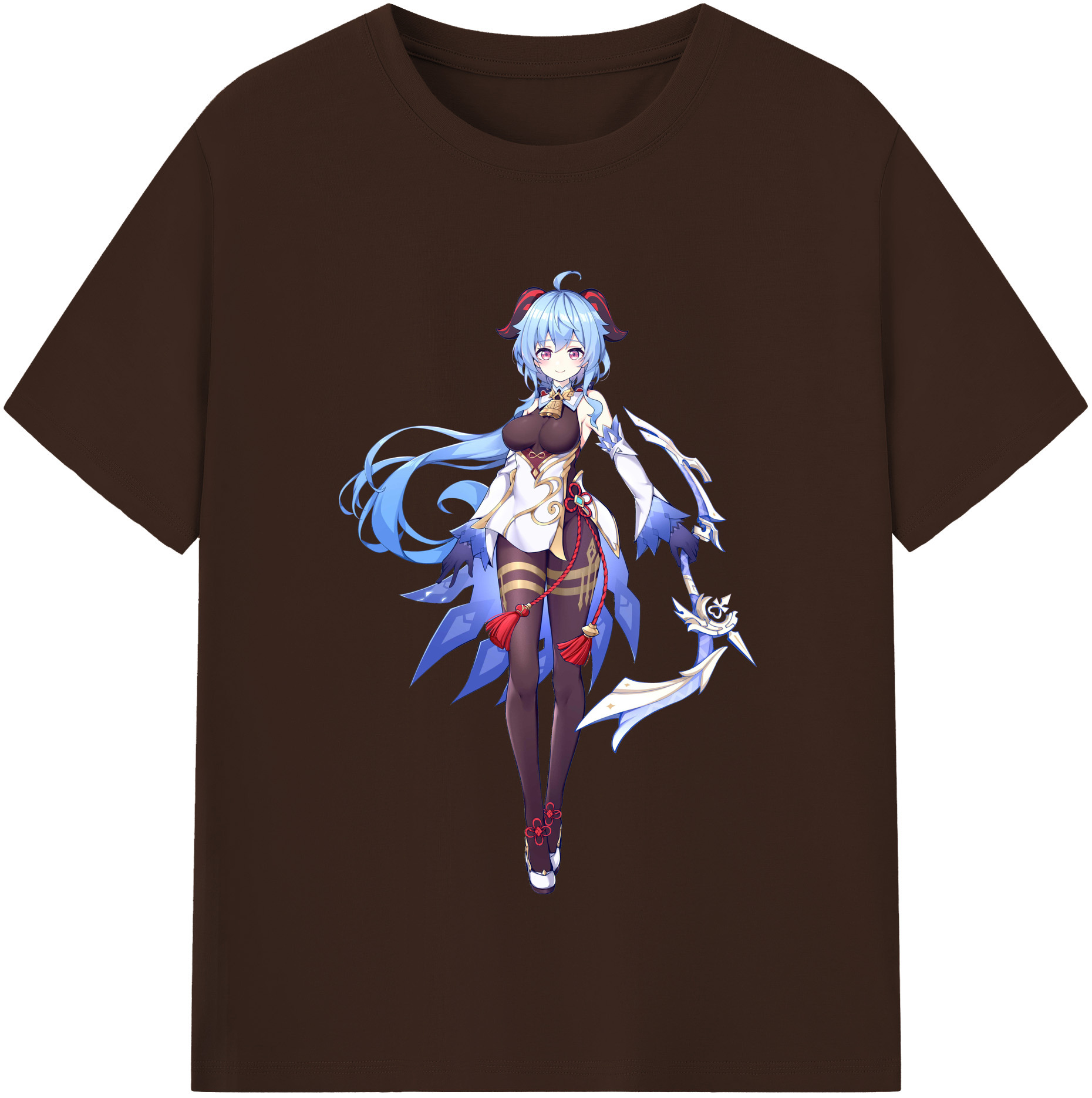 げんし神 甘雨 かんう genshin Ganyu 綿100％半袖Tシャツ（フロントプリント）