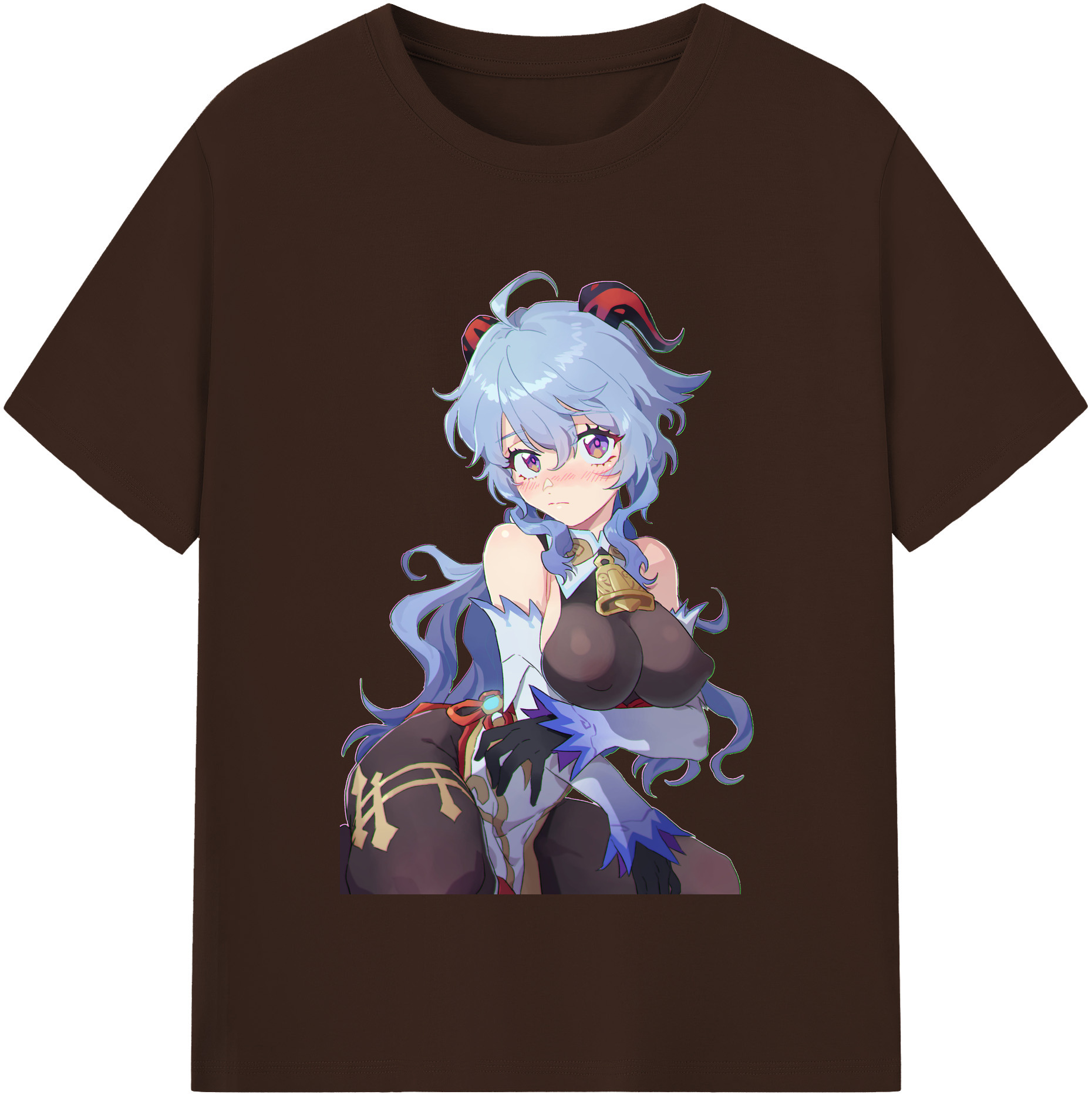 げんし神 甘雨 かんう genshin Ganyu 綿100％半袖Tシャツ（フロントプリント）