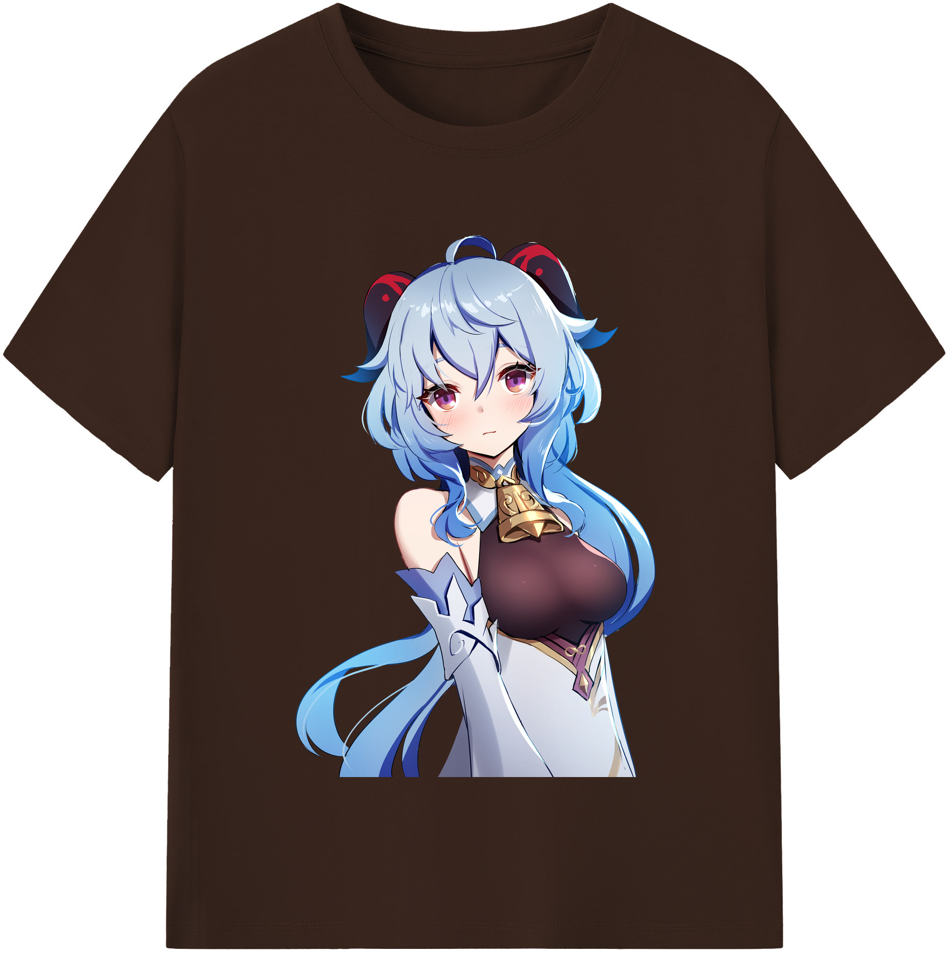 げんし神 甘雨 かんう genshin Ganyu 綿100％半袖Tシャツ（フロントプリント）