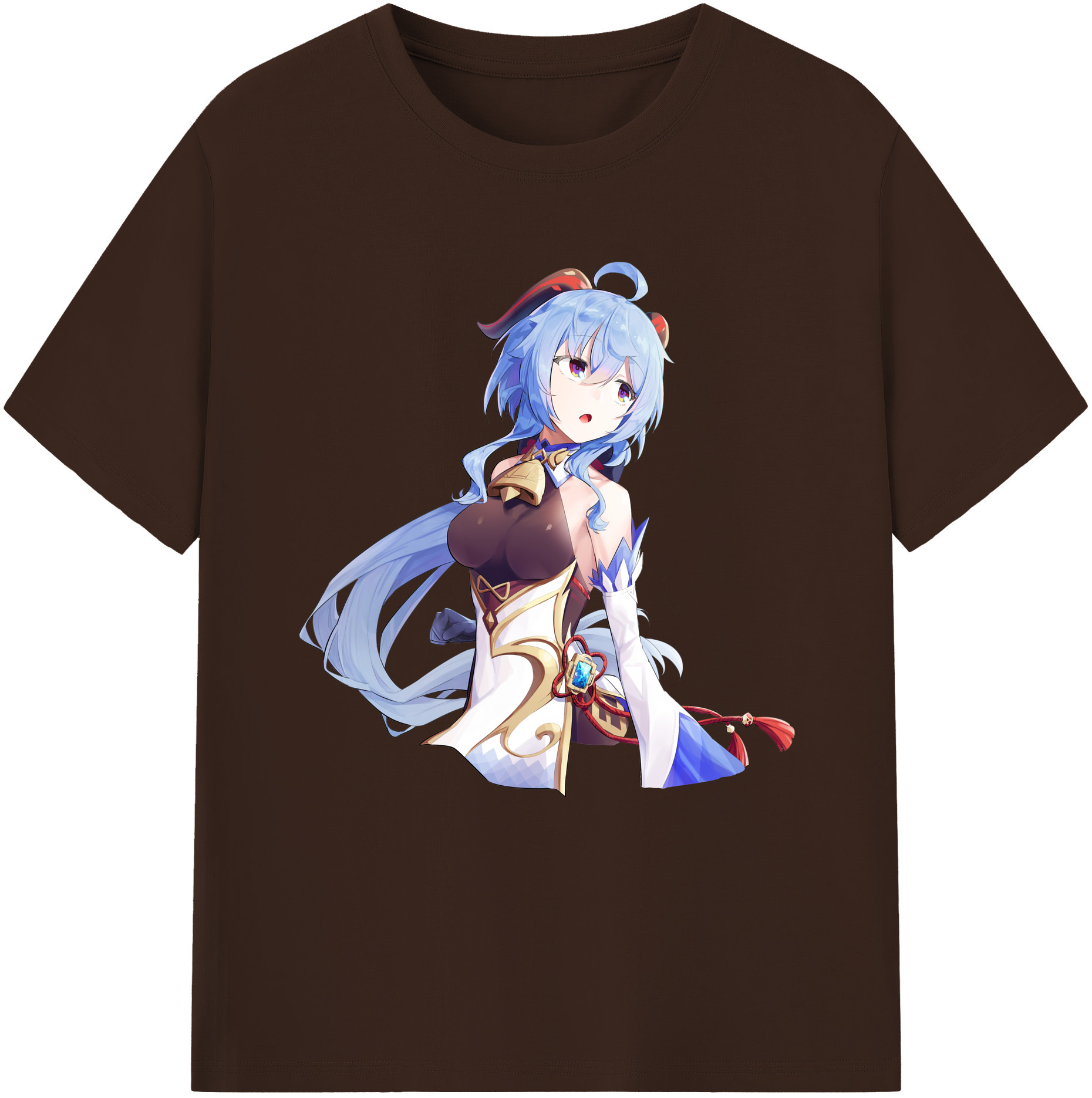 げんし神 甘雨 かんう genshin Ganyu 綿100％半袖Tシャツ（フロントプリント）