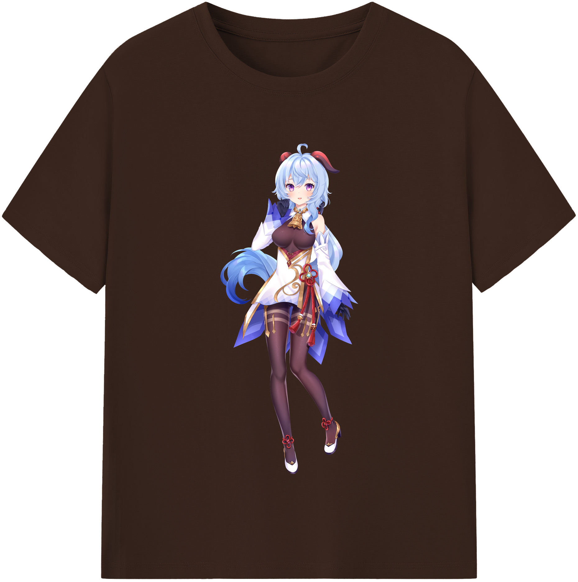 げんし神 甘雨 かんう genshin Ganyu 綿100％半袖Tシャツ（フロントプリント）