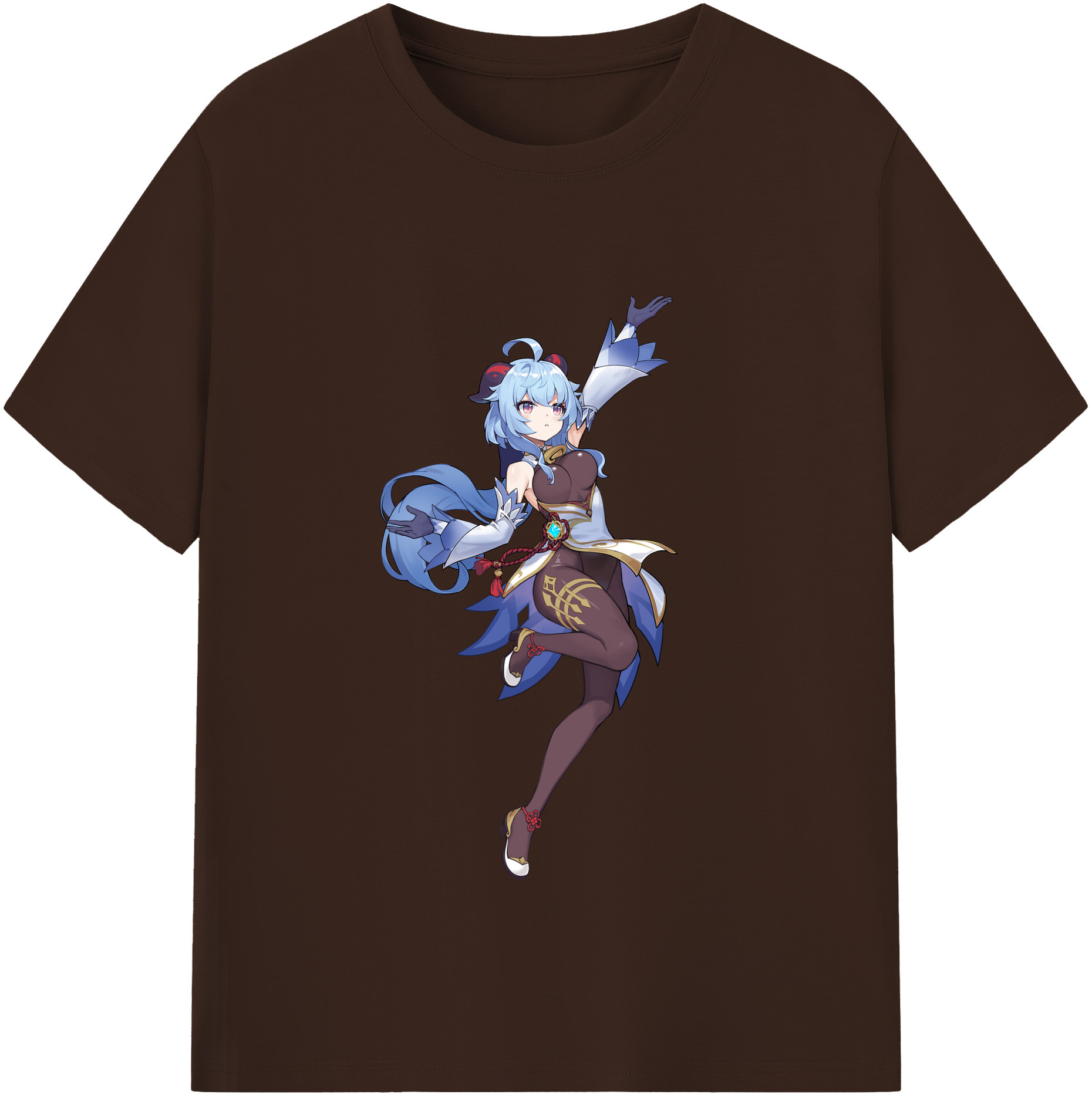 げんし神 甘雨 かんう genshin Ganyu 綿100％半袖Tシャツ（フロントプリント）