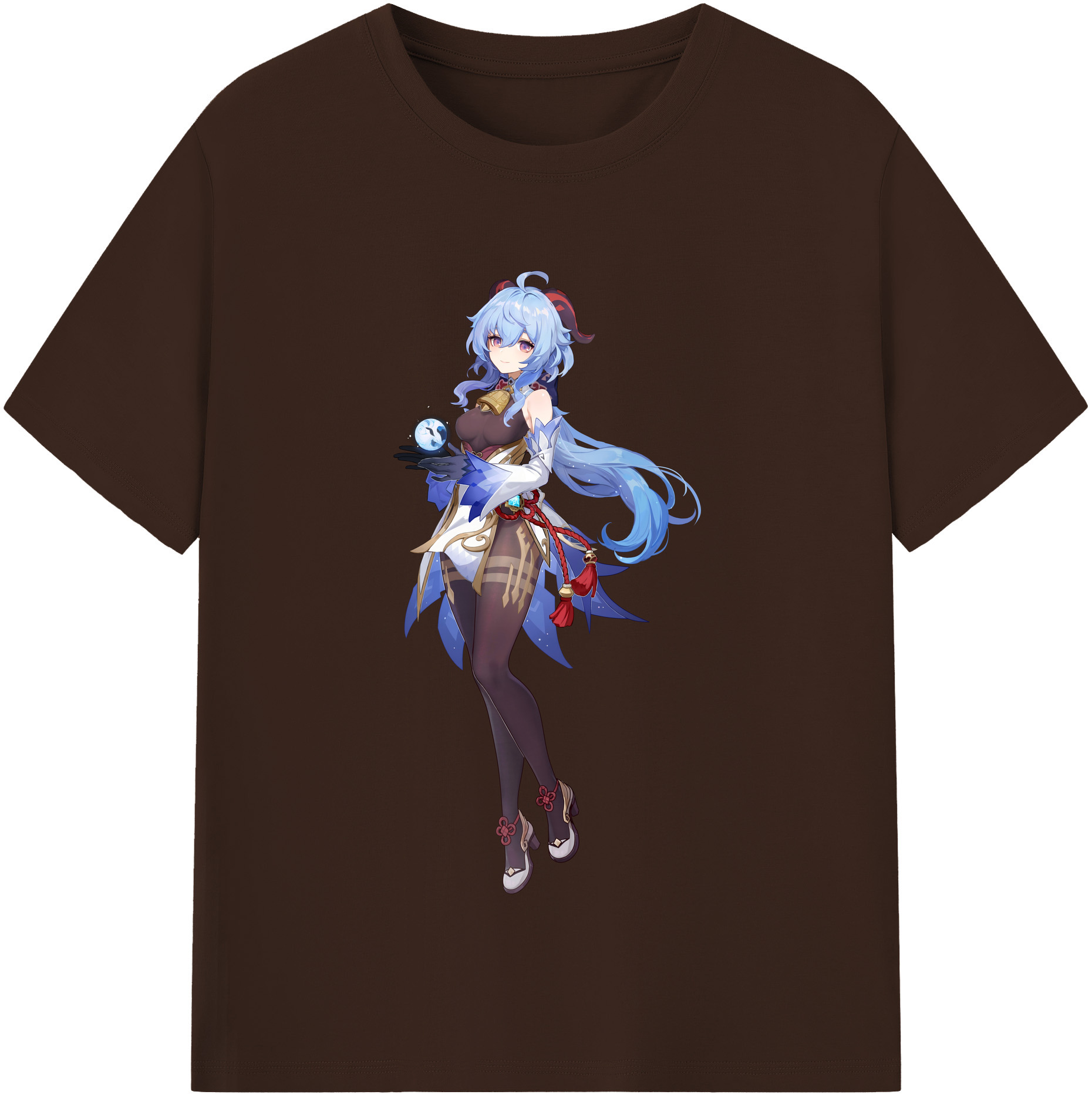 げんし神 甘雨 かんう genshin Ganyu 綿100％半袖Tシャツ（フロントプリント）