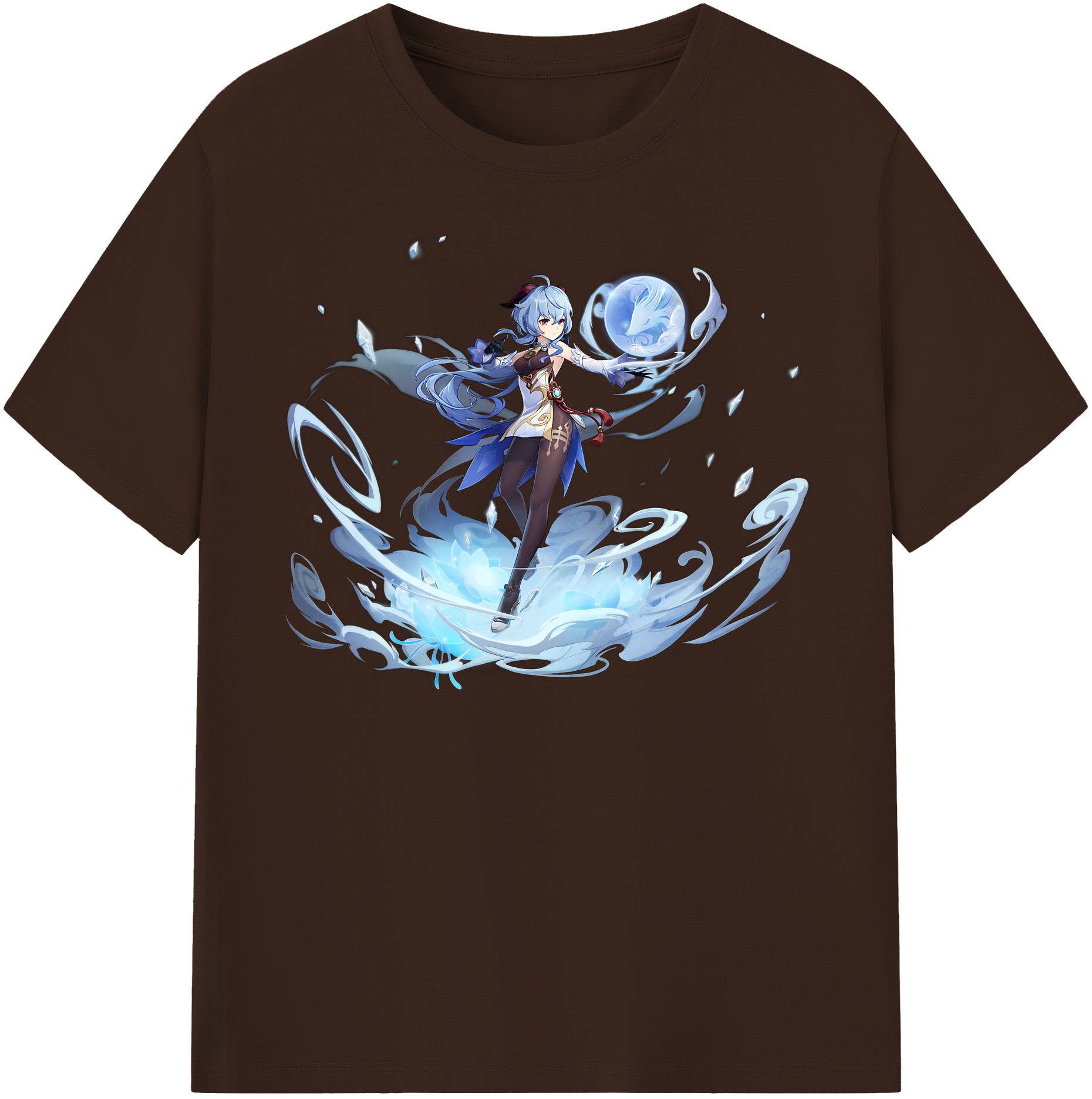 げんし神 甘雨 かんう genshin Ganyu 綿100％半袖Tシャツ（フロントプリント）