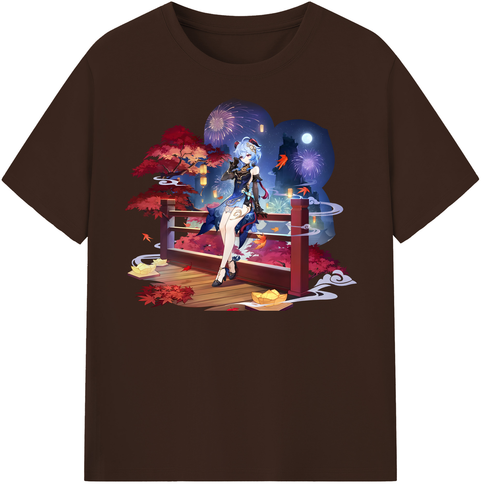 げんし神 甘雨 かんう genshin Ganyu 綿100％半袖Tシャツ（フロントプリント）