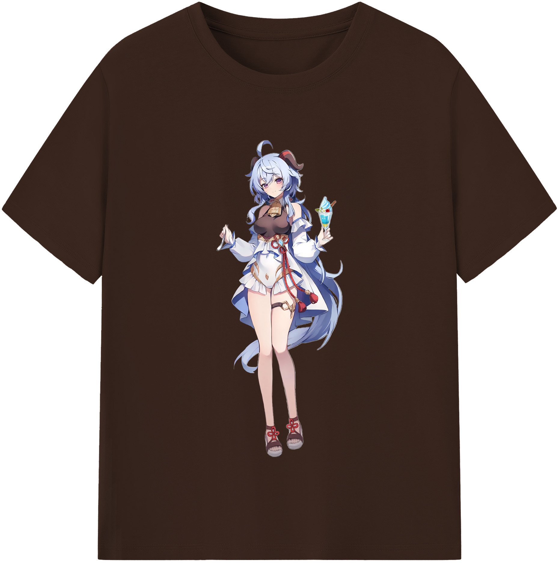 げんし神 甘雨 かんう genshin Ganyu 綿100％半袖Tシャツ（フロントプリント）