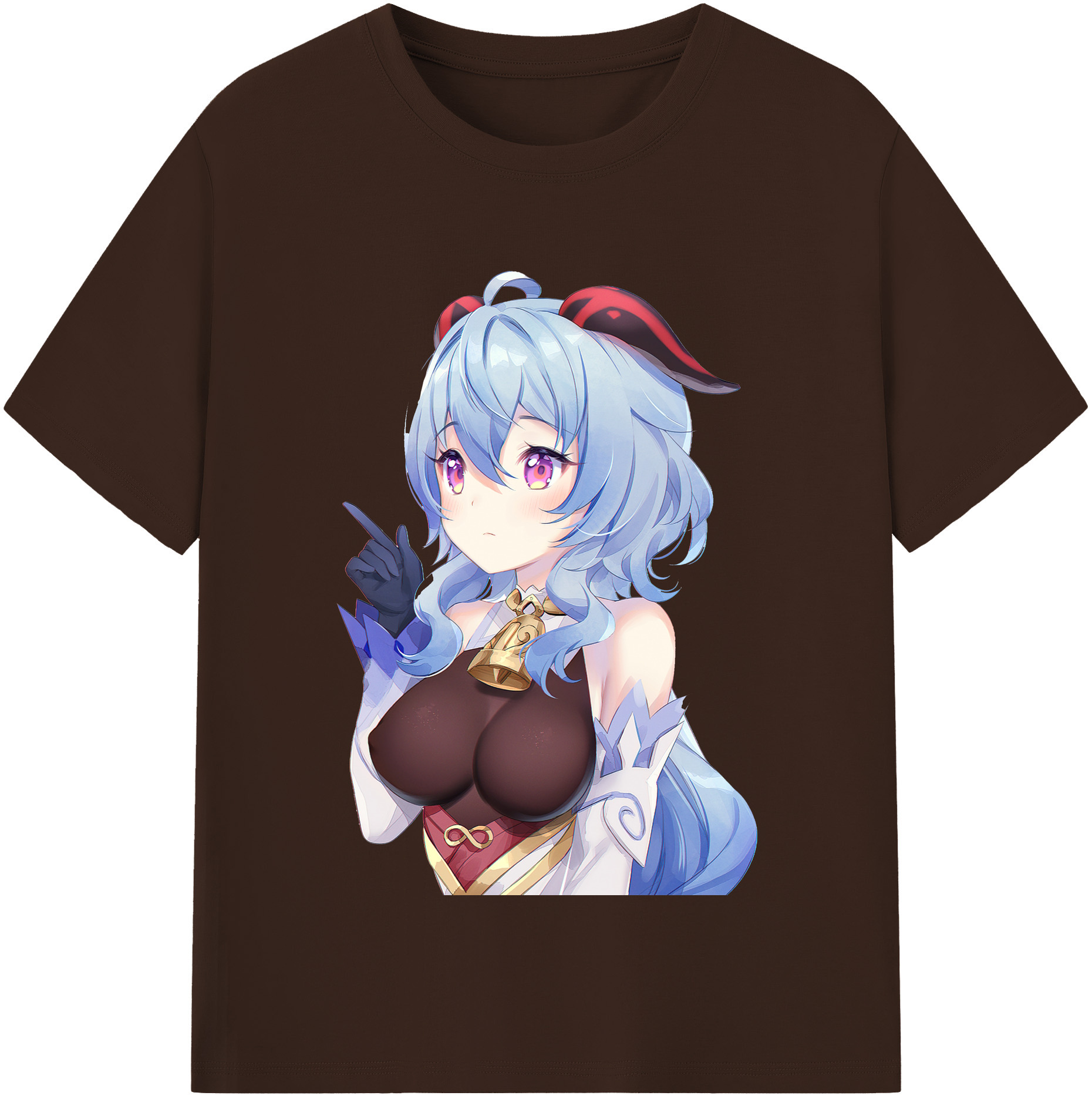 げんし神 甘雨 かんう genshin Ganyu 綿100％半袖Tシャツ（フロントプリント）