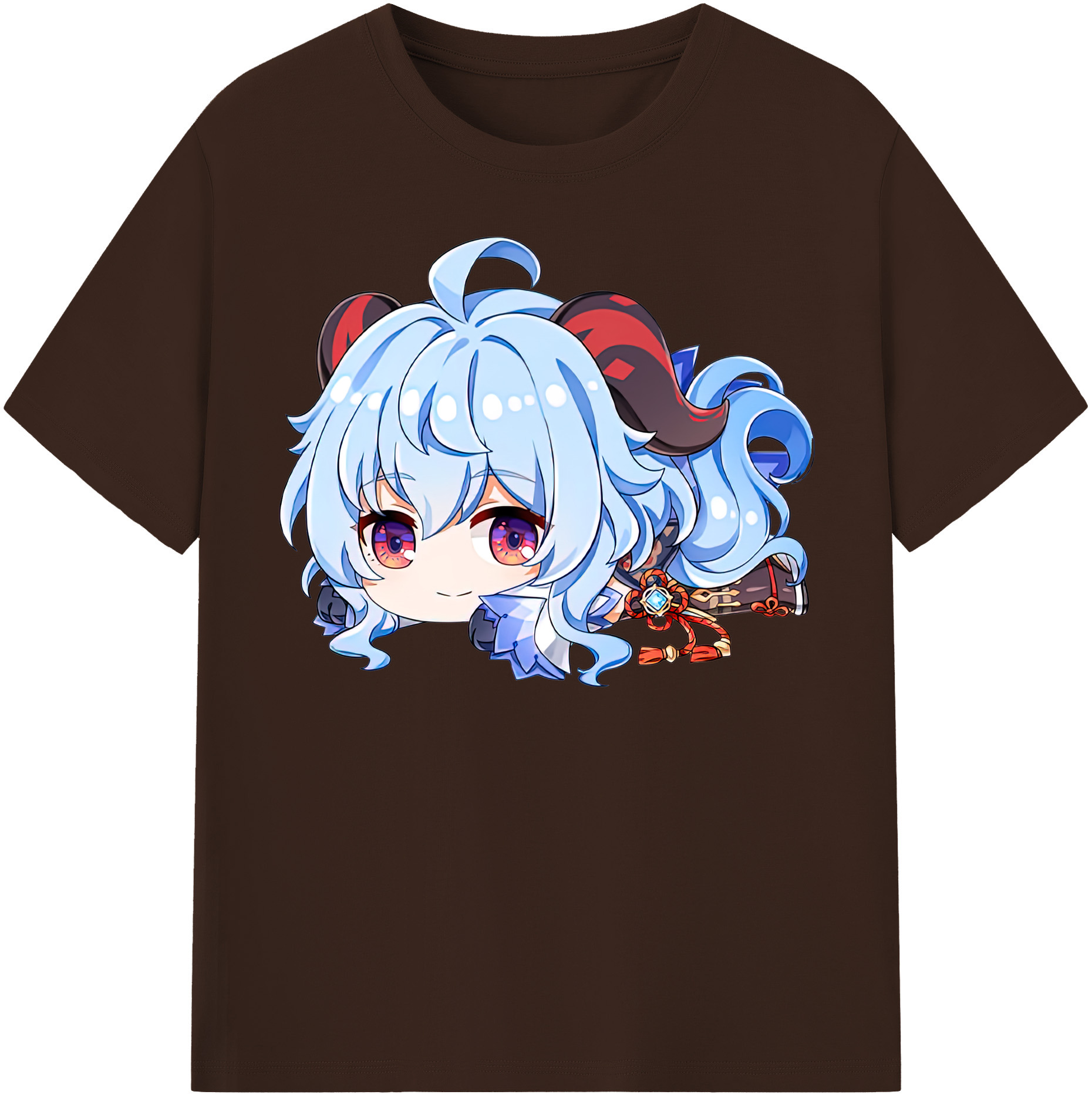 げんし神 甘雨 かんう genshin Ganyu 綿100％半袖Tシャツ（フロントプリント）
