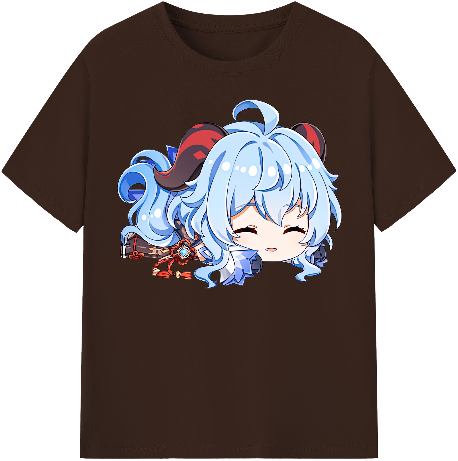 げんし神 甘雨 かんう genshin Ganyu 綿100％半袖Tシャツ（フロントプリント）