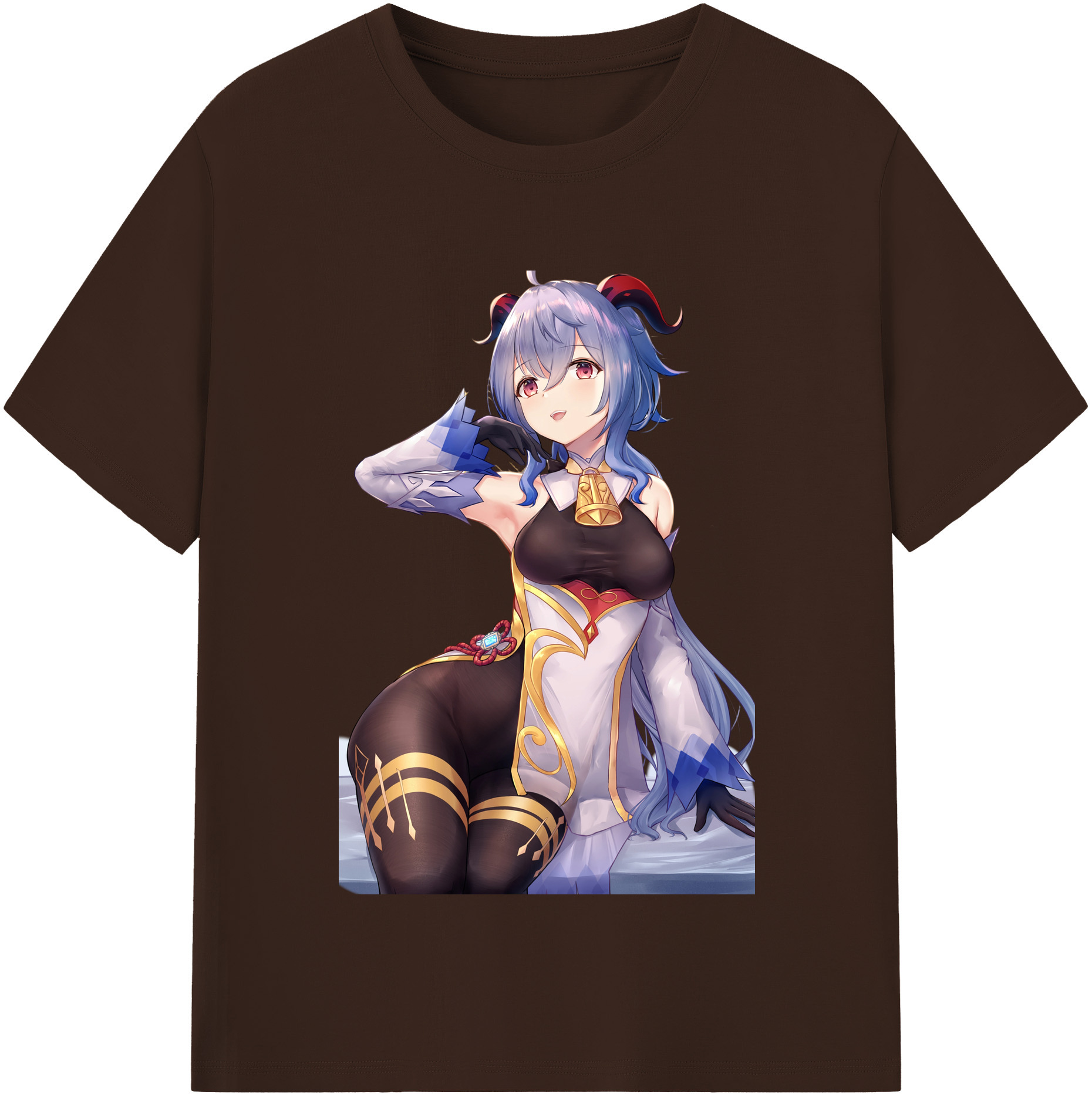 げんし神 甘雨 かんう genshin Ganyu 綿100％半袖Tシャツ（フロントプリント）