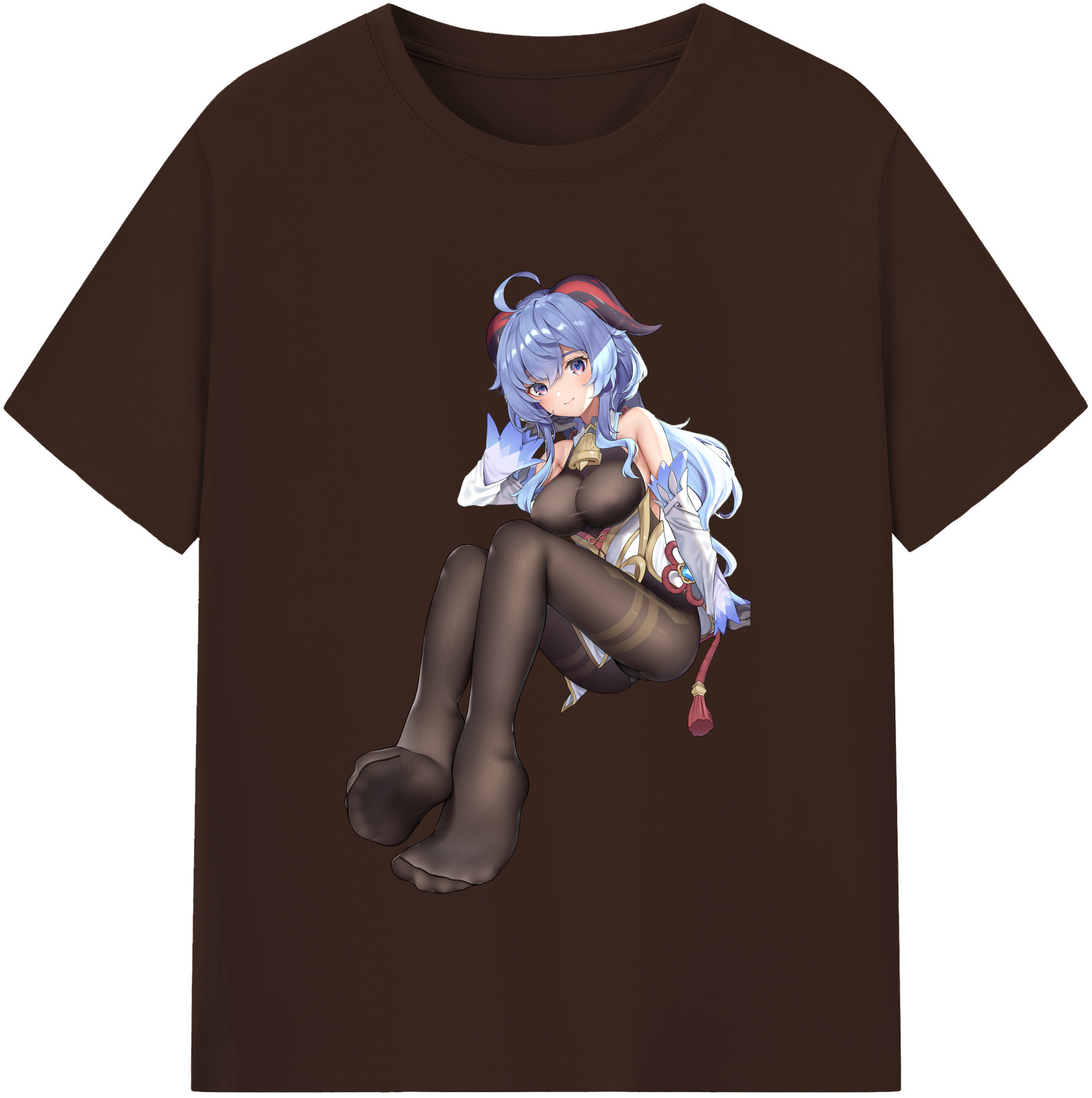 げんし神 甘雨 かんう genshin Ganyu 綿100％半袖Tシャツ（フロントプリント）
