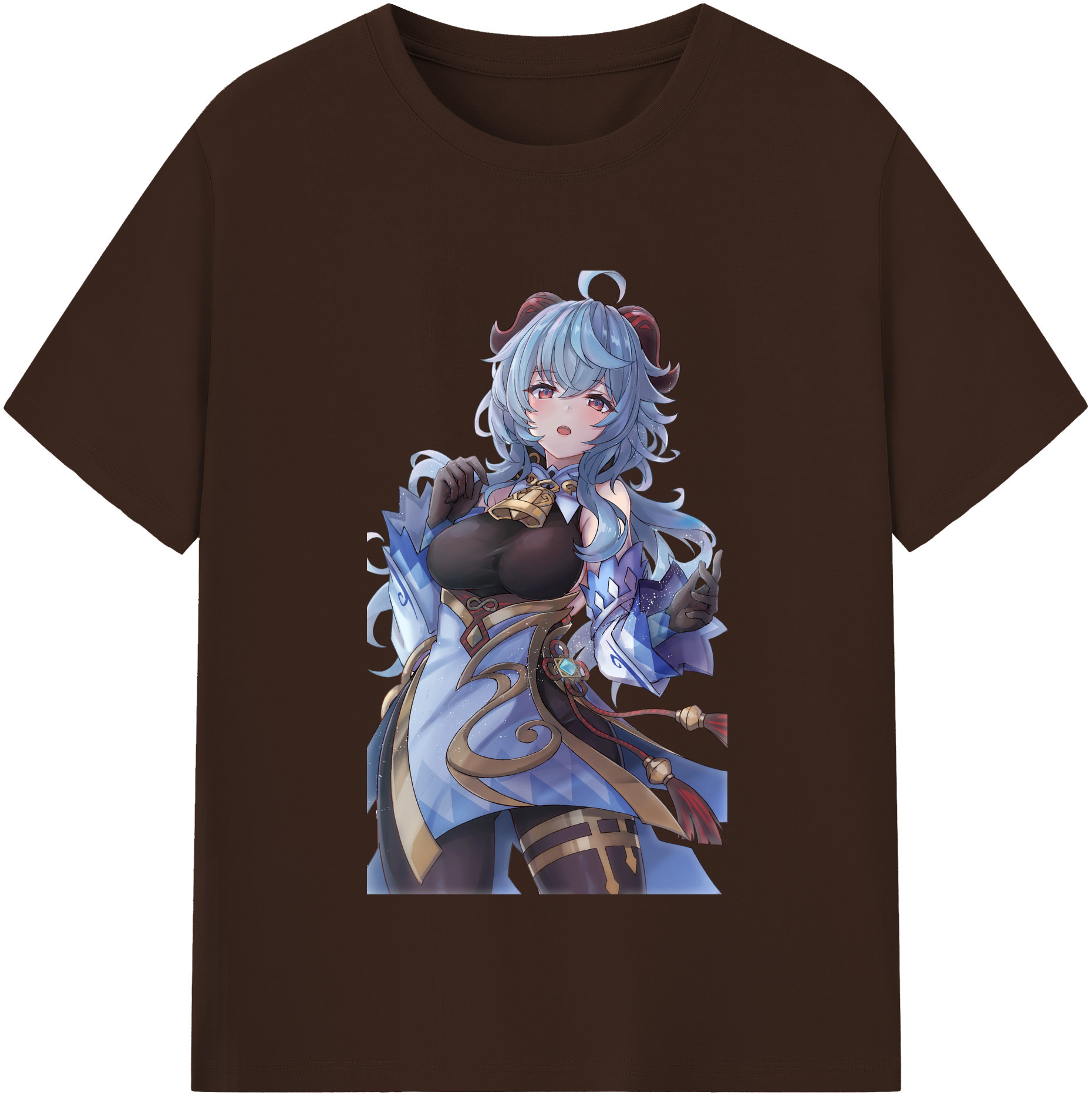 げんし神 甘雨 かんう genshin Ganyu 綿100％半袖Tシャツ（フロントプリント）