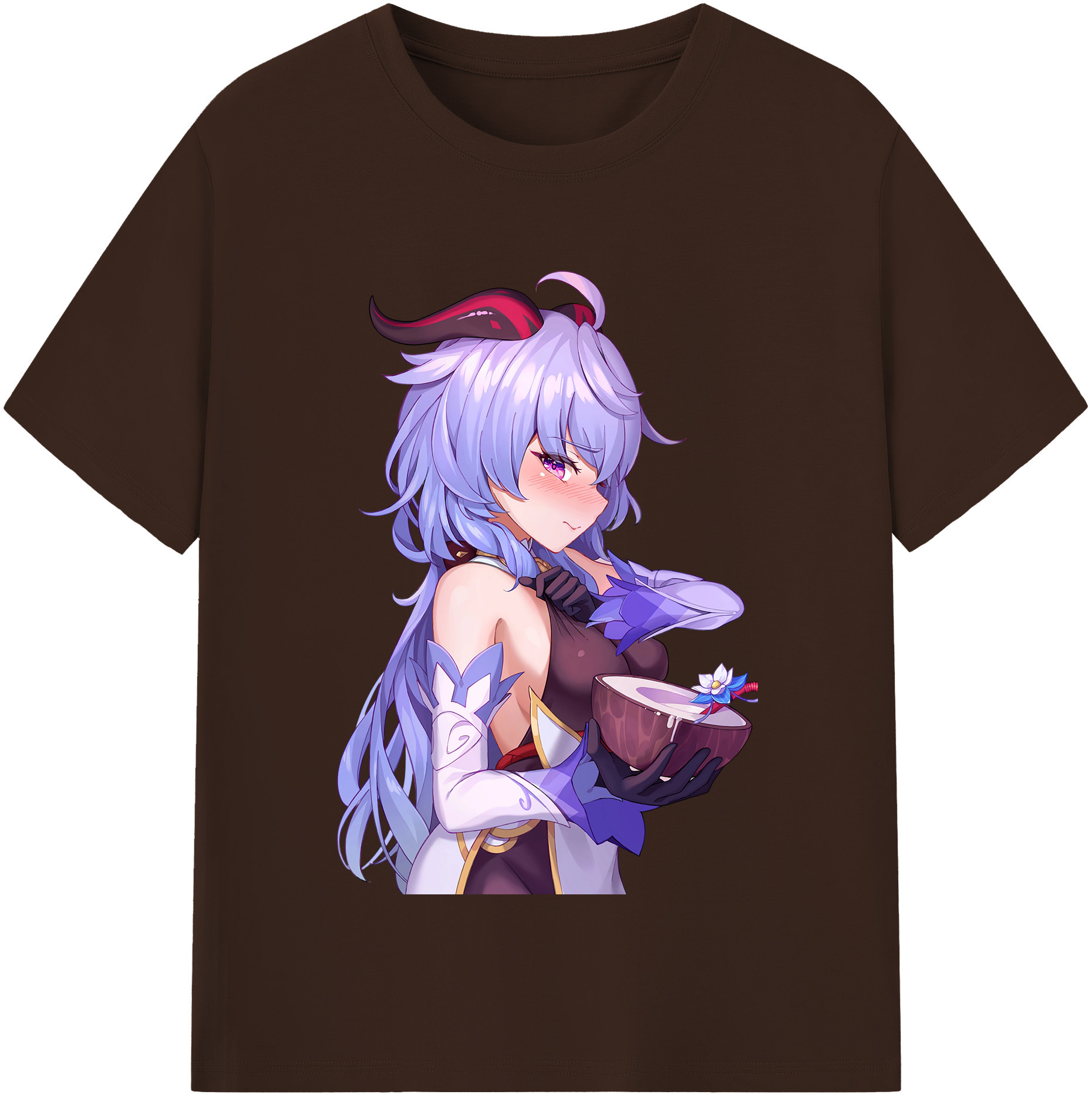 げんし神 甘雨 かんう genshin Ganyu 綿100％半袖Tシャツ（フロントプリント）