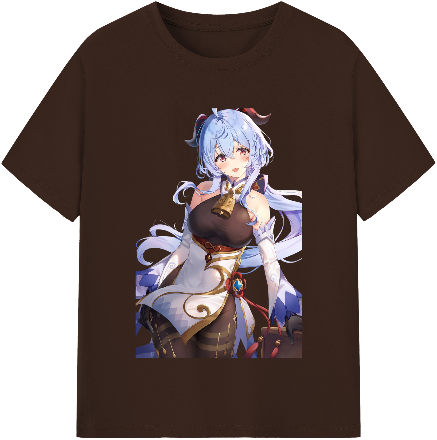 げんし神 甘雨 かんう genshin Ganyu 綿100％半袖Tシャツ（フロントプリント）