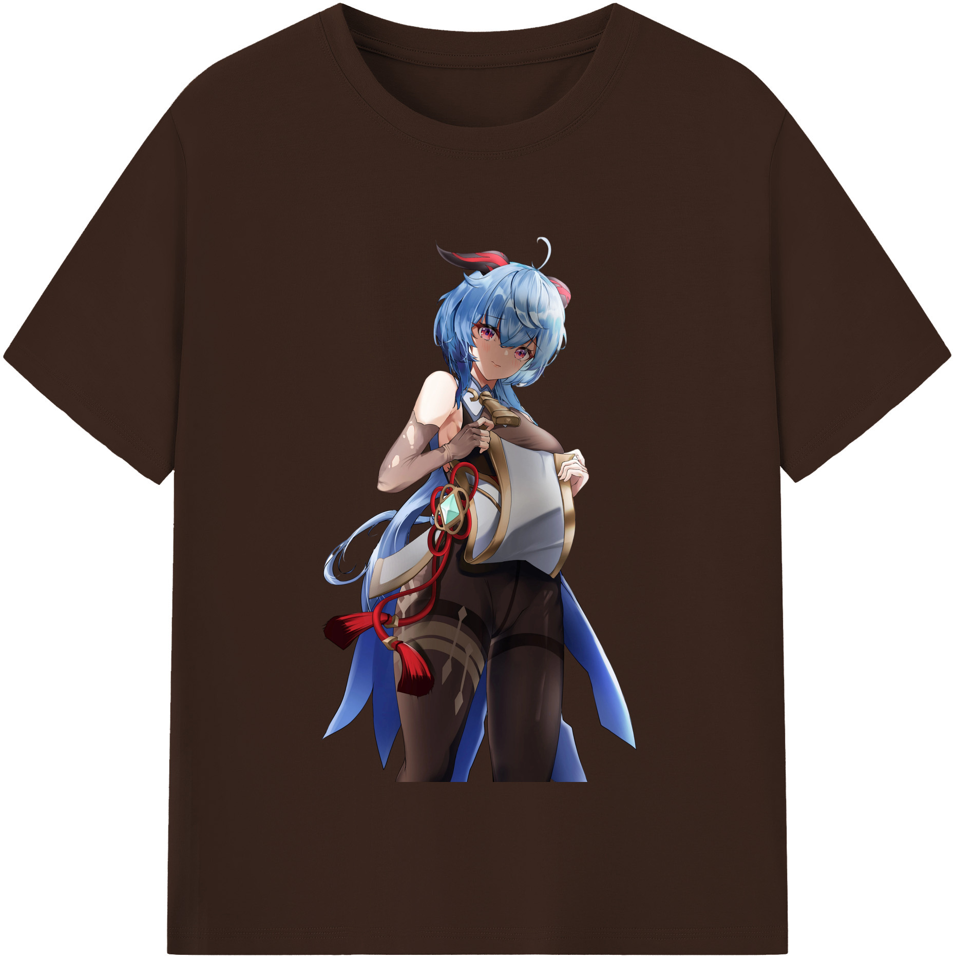 げんし神 甘雨 かんう genshin Ganyu 綿100％半袖Tシャツ（フロントプリント）