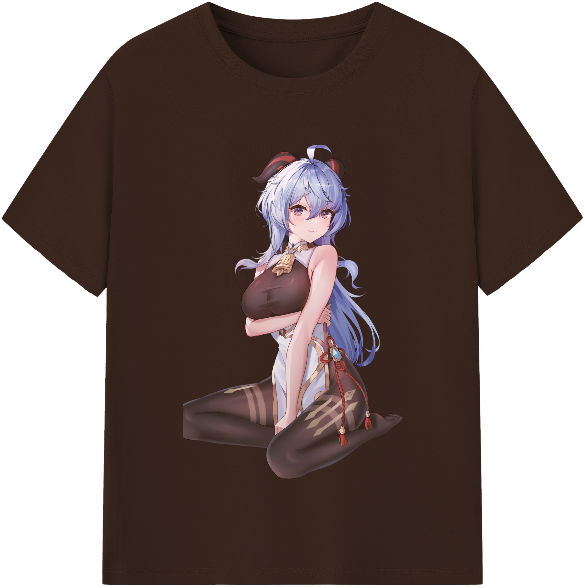 げんし神 甘雨 かんう genshin Ganyu 綿100％半袖Tシャツ（フロントプリント）