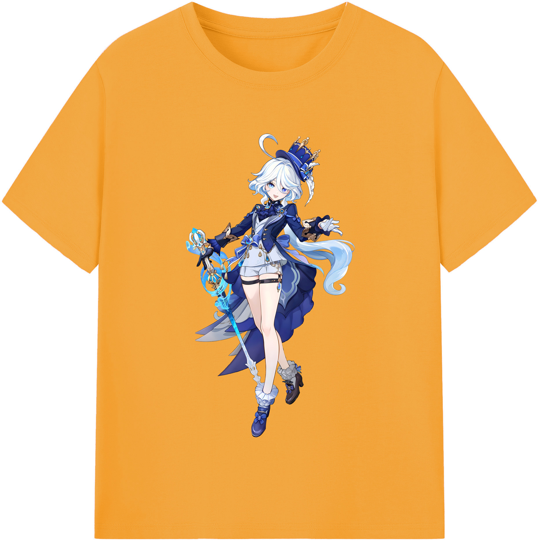 げんし神 フリーナ genshin Furina 綿100％半袖Tシャツ（フロントプリント）