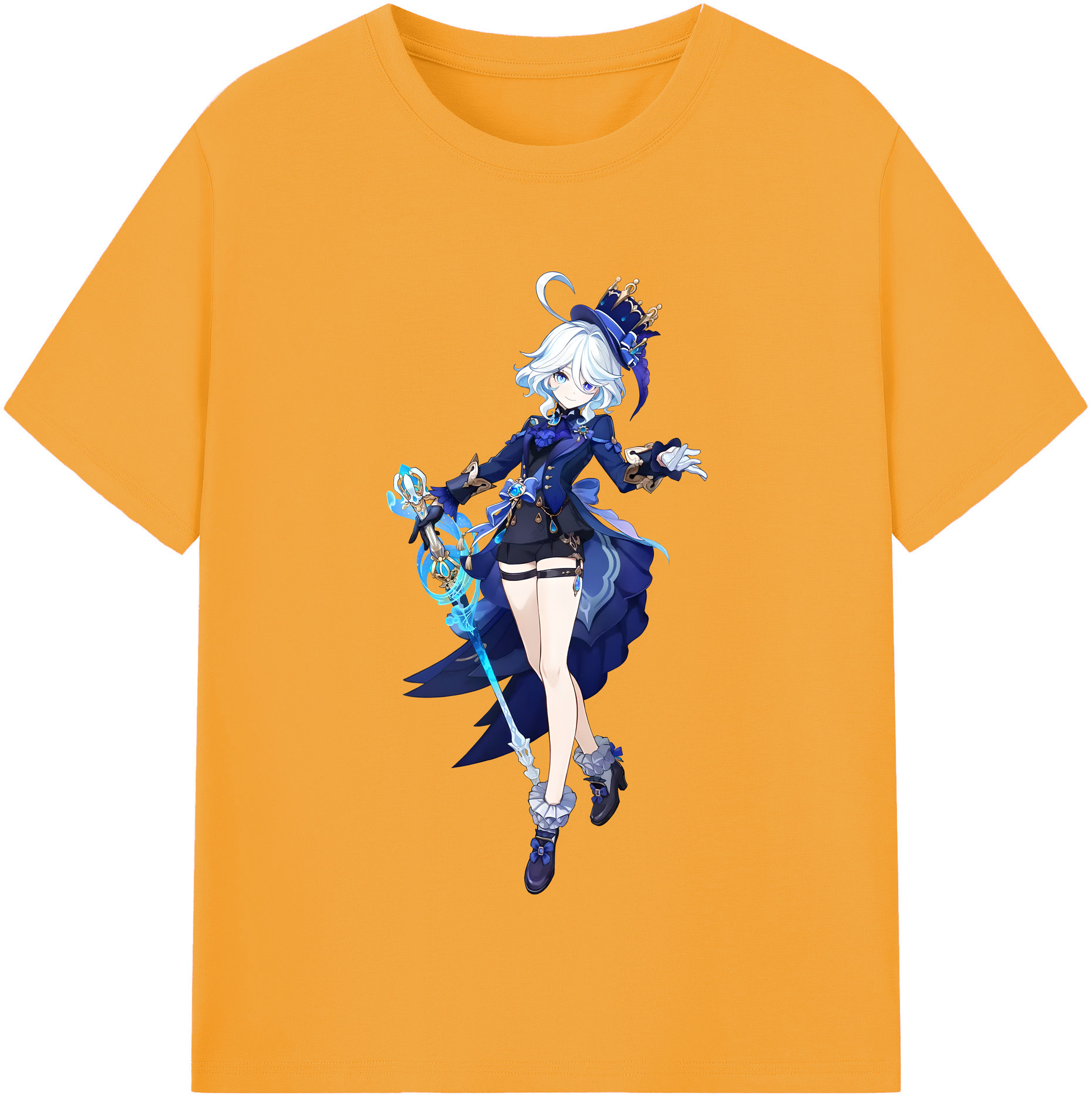 げんし神 フリーナ genshin Furina 綿100％半袖Tシャツ（フロントプリント）