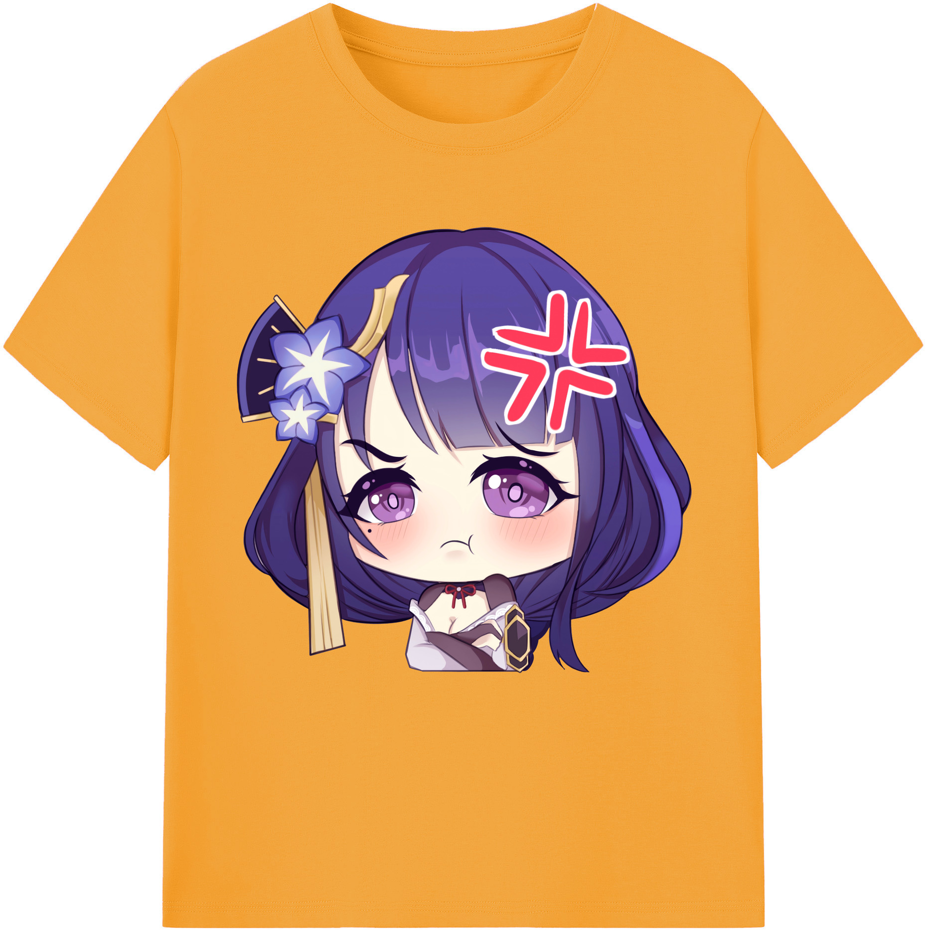 げんし神 雷電将軍 らいでんしょうぐん genshin Raiden Shogun 綿100％半袖Tシャツ（フロントプリント）
