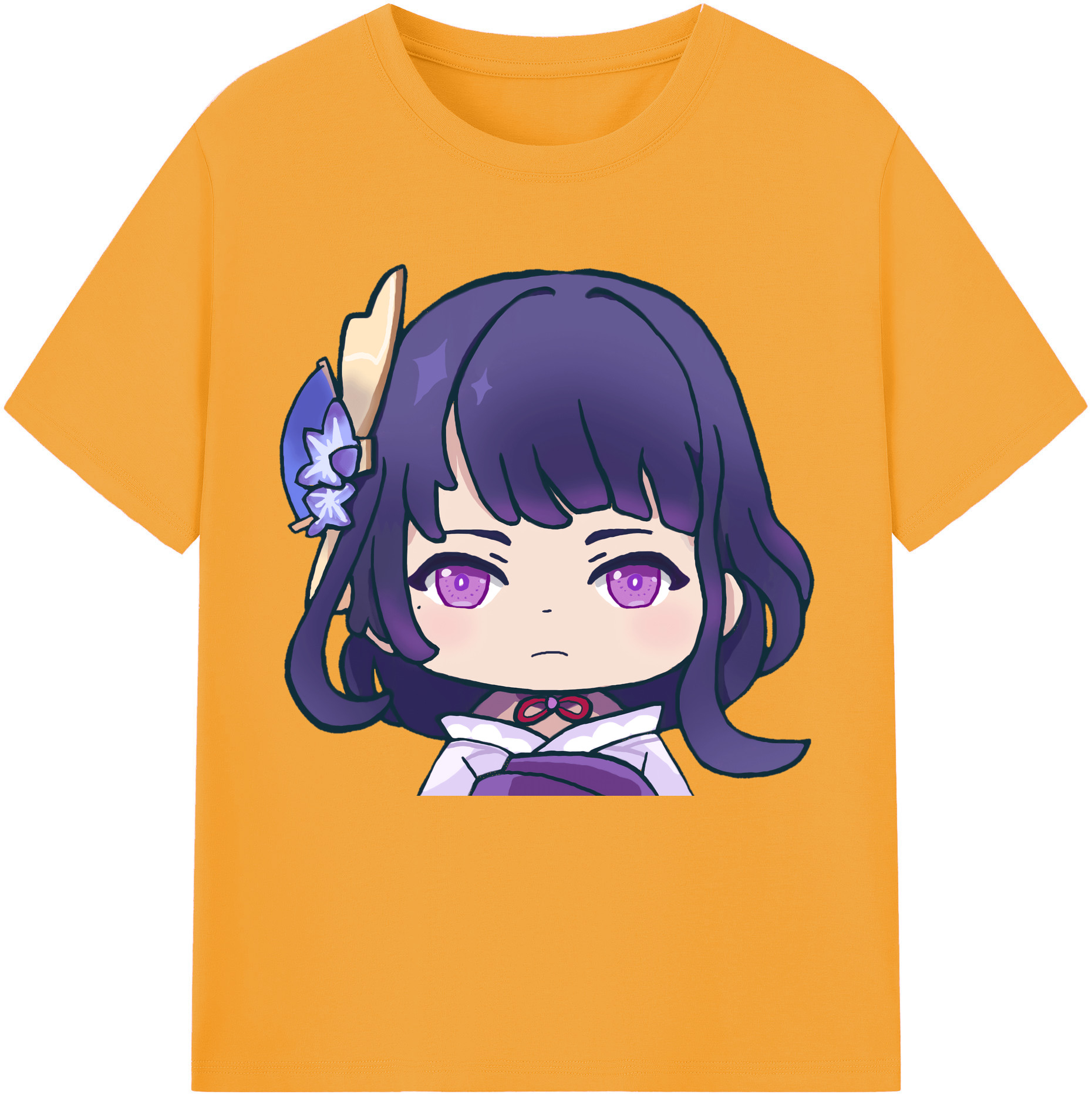 げんし神 雷電将軍 らいでんしょうぐん genshin Raiden Shogun 綿100％半袖Tシャツ（フロントプリント）