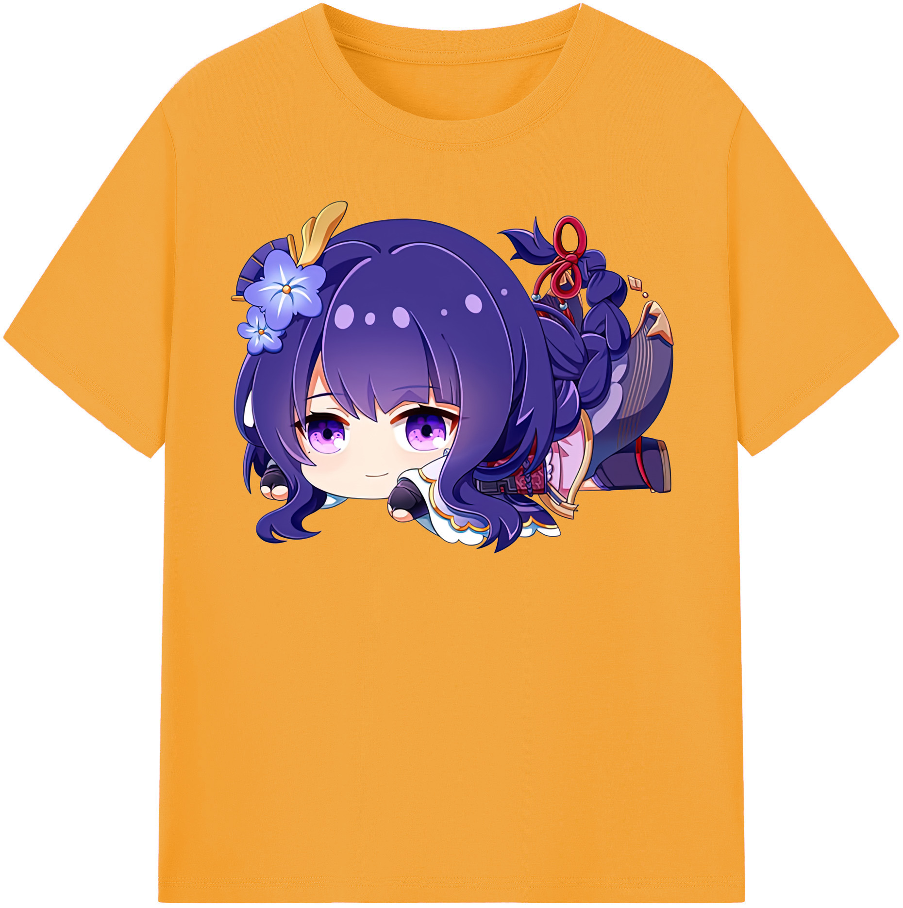 げんし神 雷電将軍 らいでんしょうぐん genshin Raiden Shogun 綿100％半袖Tシャツ（フロントプリント）