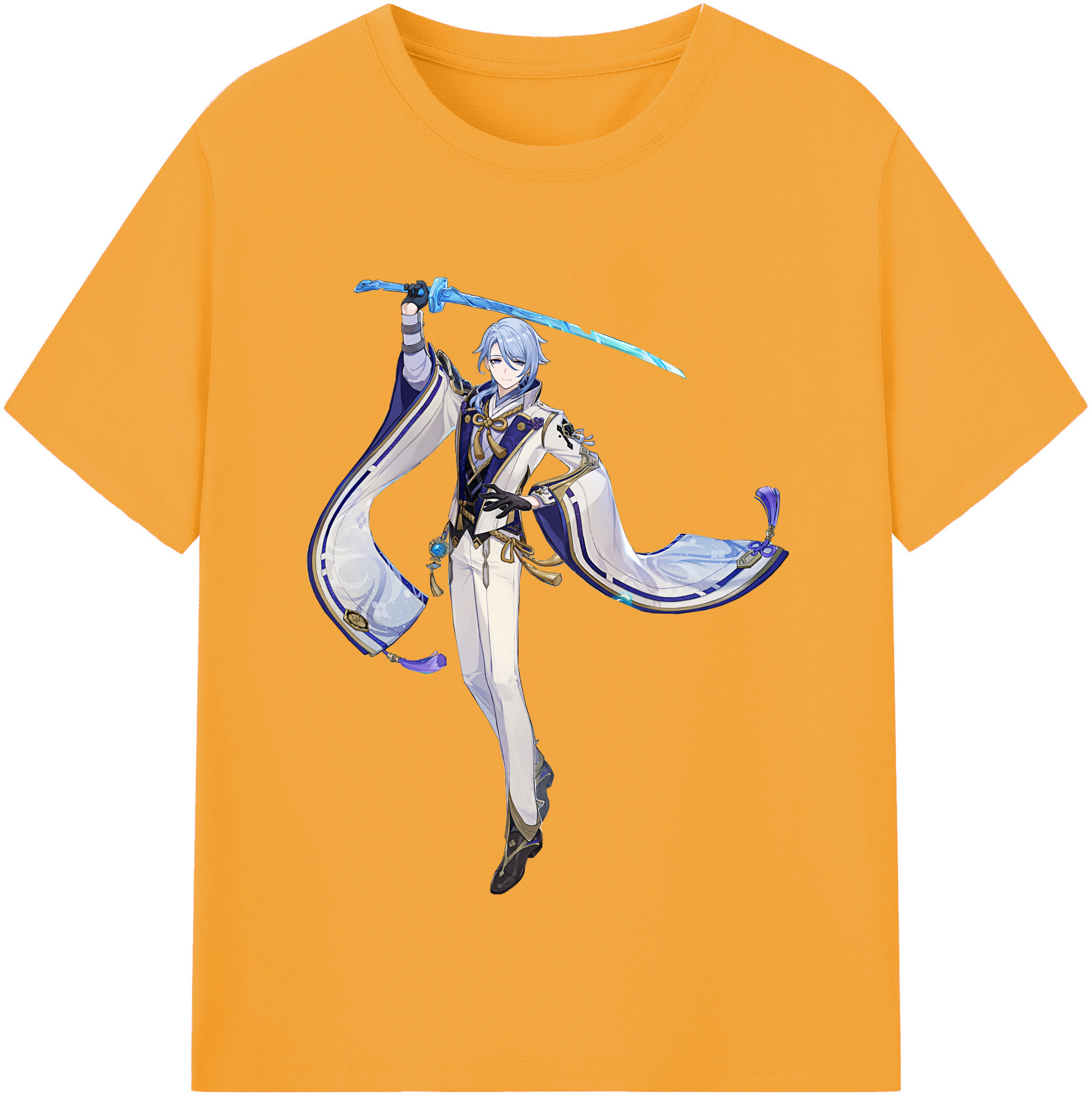 げんし神 神里綾人 かみさとあやと genshin Kamisato Ayato 綿100％半袖Tシャツ（フロントプリント）