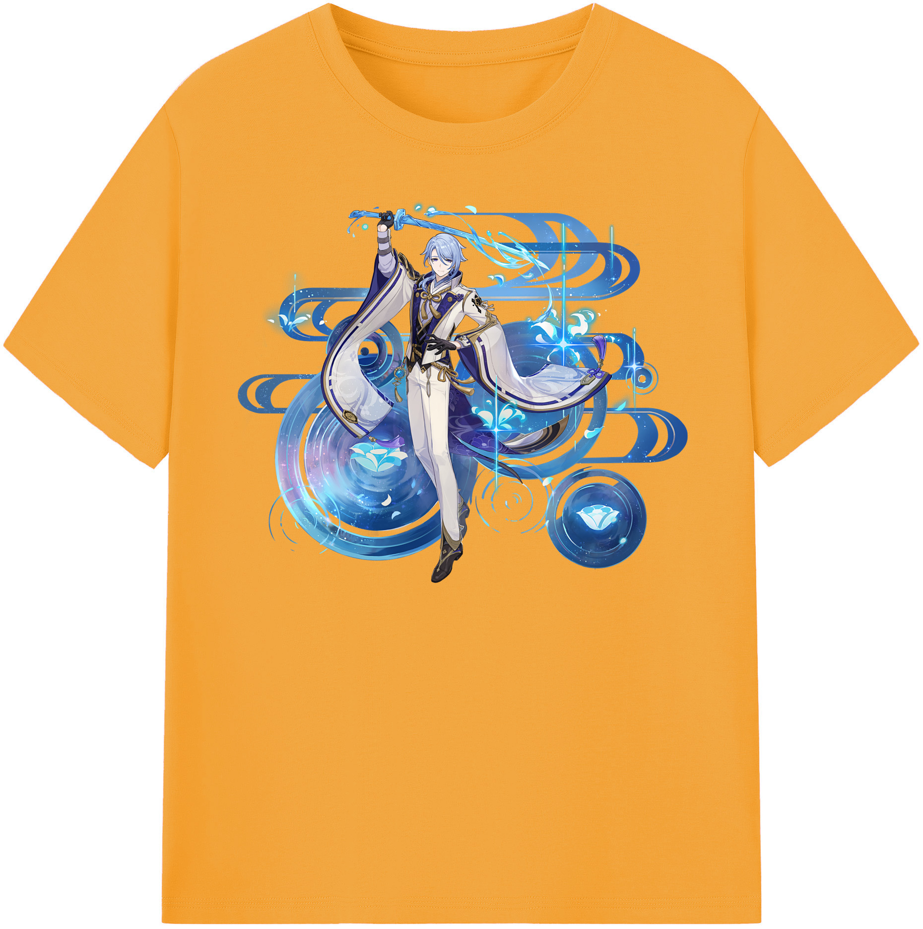 げんし神 神里綾人 かみさとあやと genshin Kamisato Ayato 綿100％半袖Tシャツ（フロントプリント）