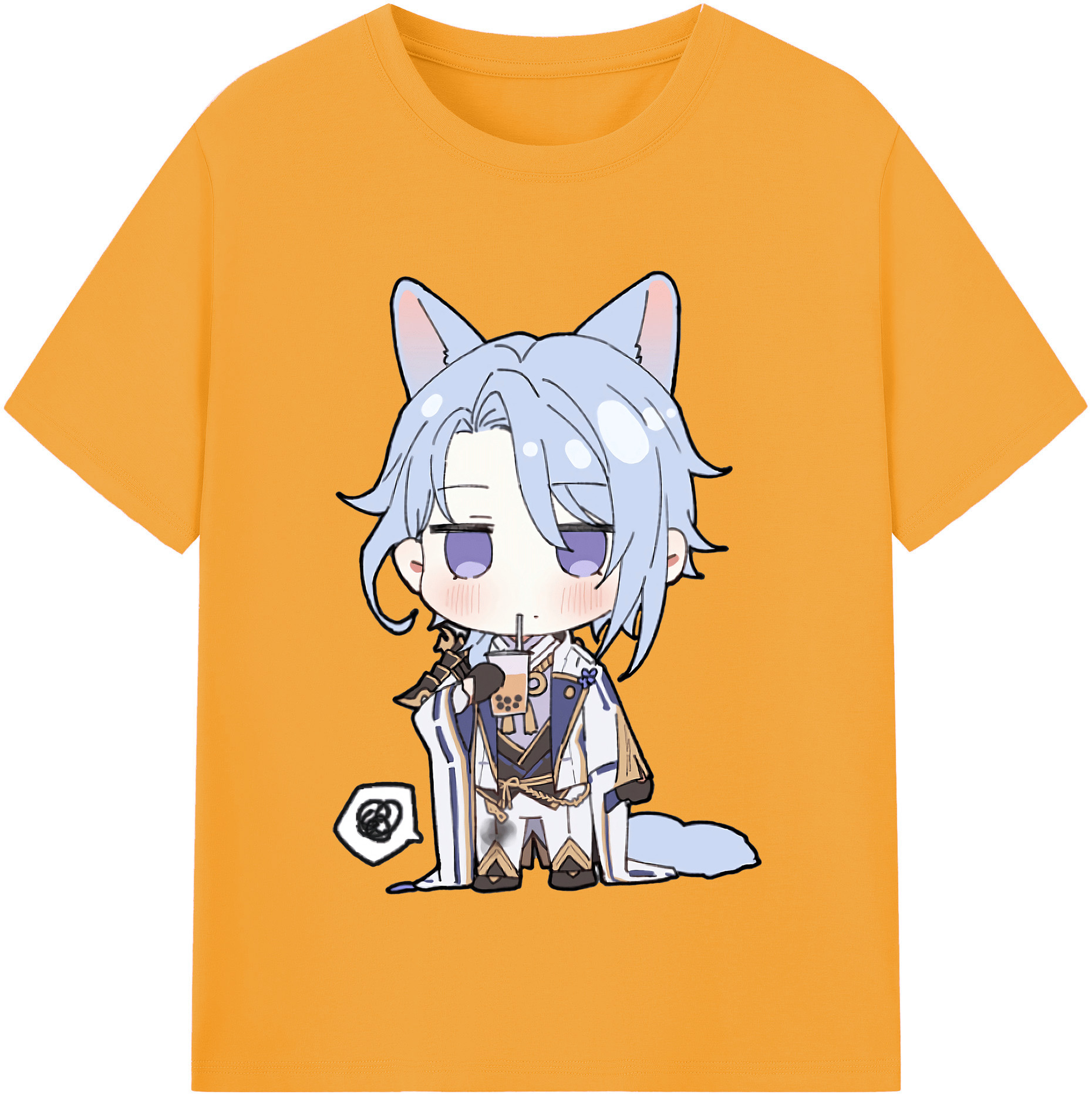 げんし神 神里綾人 かみさとあやと genshin Kamisato Ayato 綿100％半袖Tシャツ（フロントプリント）