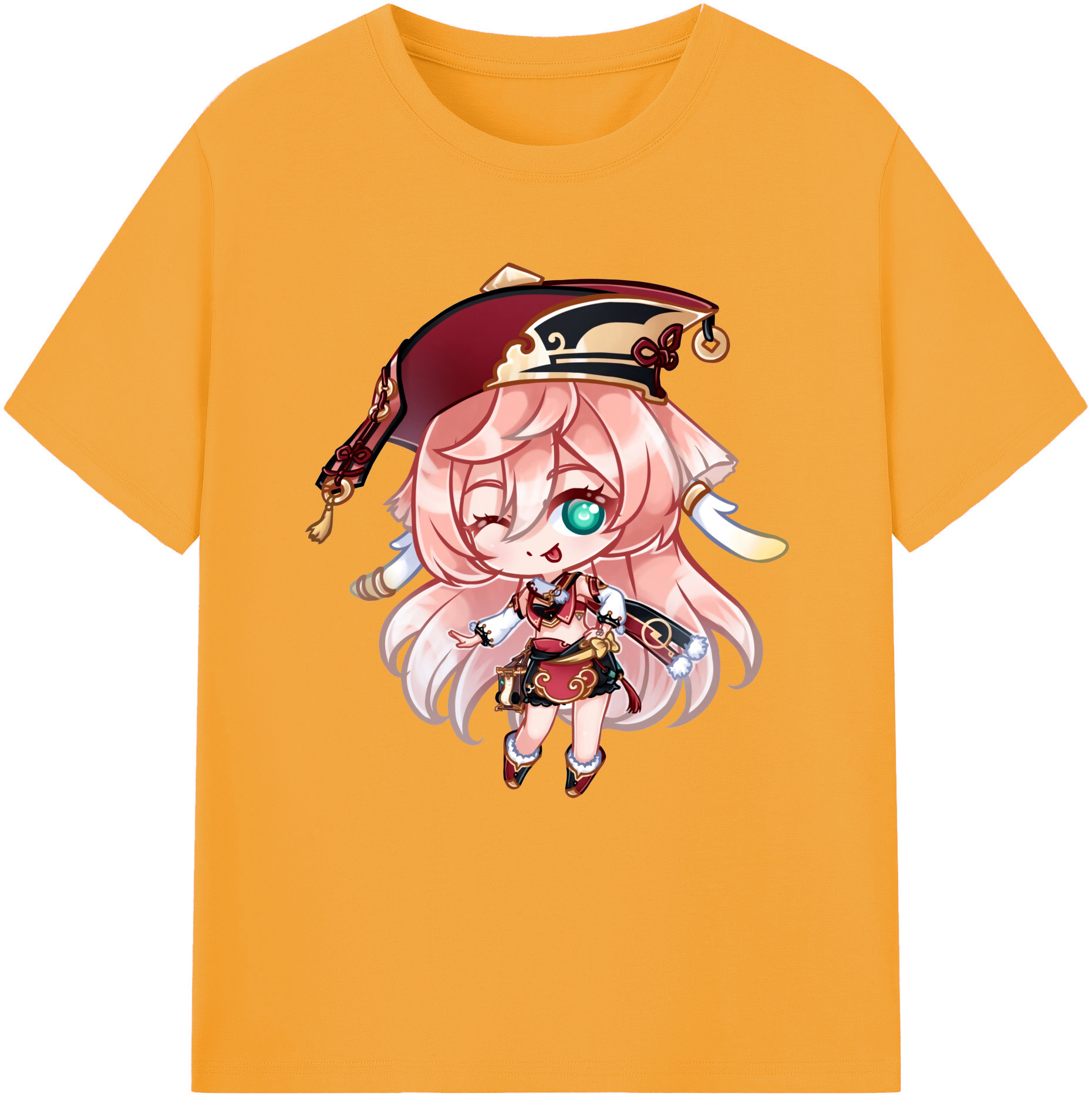 げんし神 ヤンフェイ genshin Yanfei 綿100％半袖Tシャツ（フロントプリント）