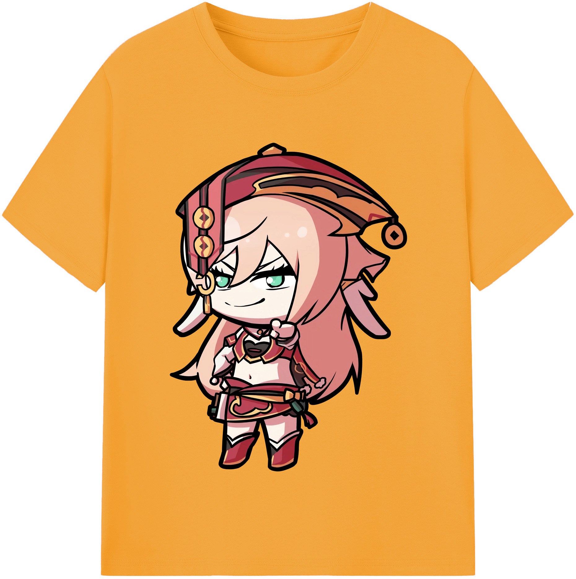 げんし神 ヤンフェイ genshin Yanfei 綿100％半袖Tシャツ（フロントプリント）