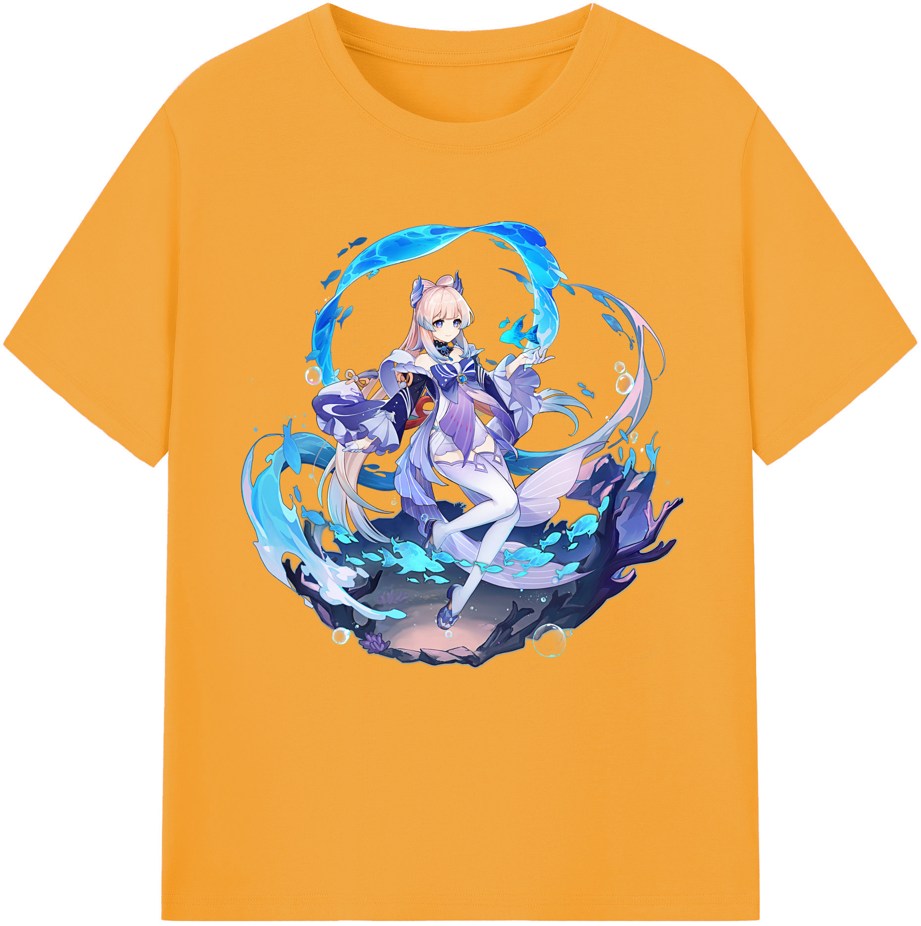 げんし神 珊瑚宮心海 サンゴノミヤ・ココミ genshin Sangonomiya Kokomi 綿100％半袖Tシャツ（フロントプリント）