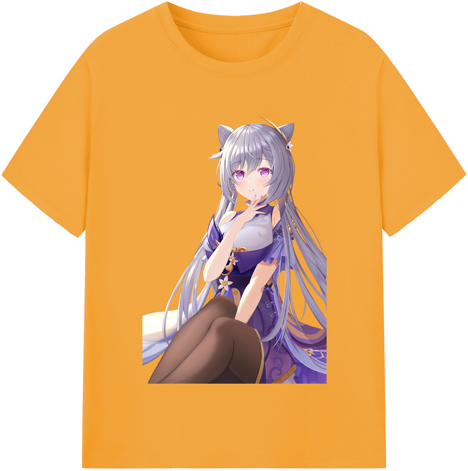 げんし神 刻晴 こくせい genshin Kokusei 綿100％半袖Tシャツ（フロントプリント）