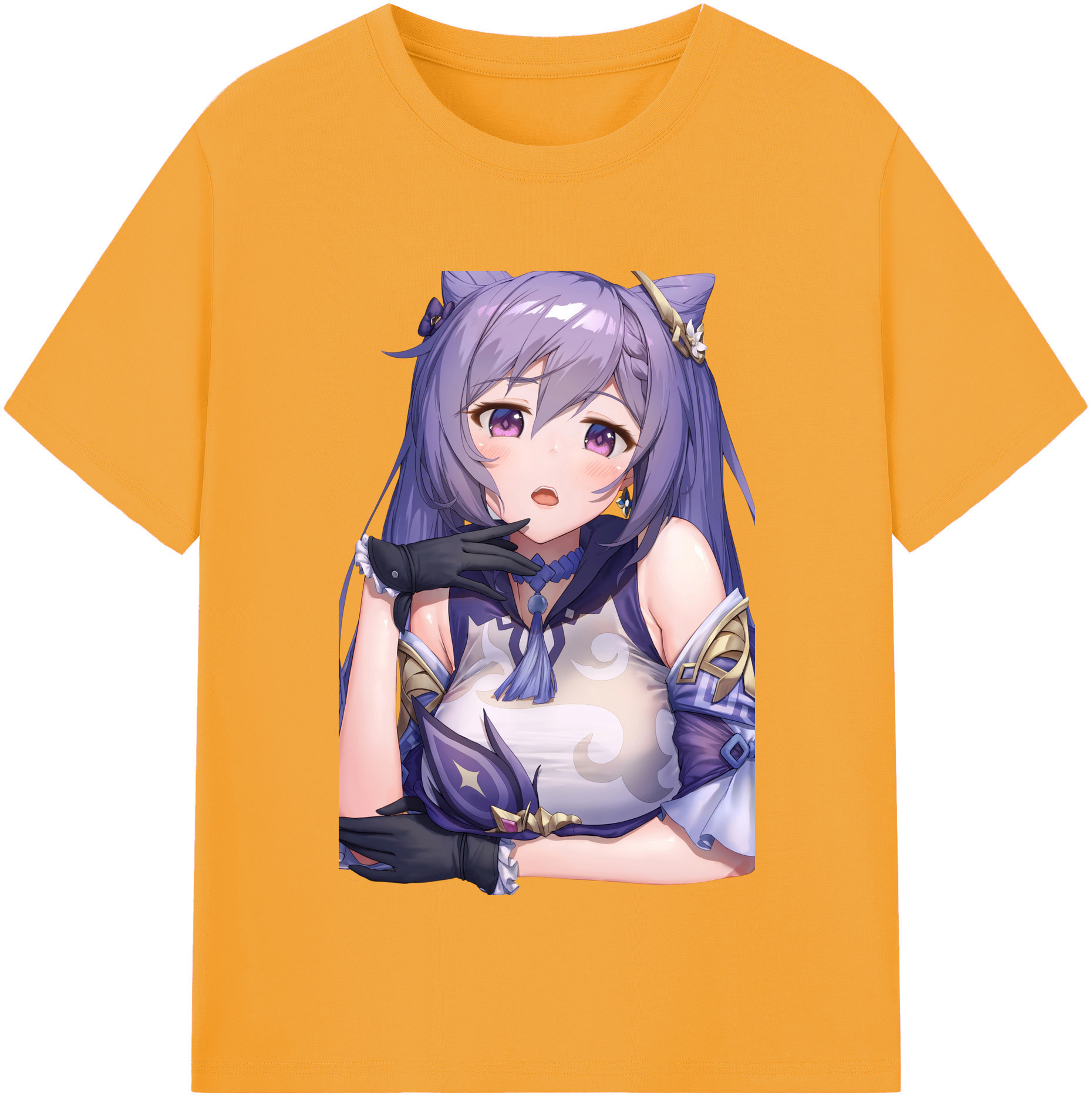 げんし神 刻晴 こくせい genshin Kokusei 綿100％半袖Tシャツ（フロントプリント）