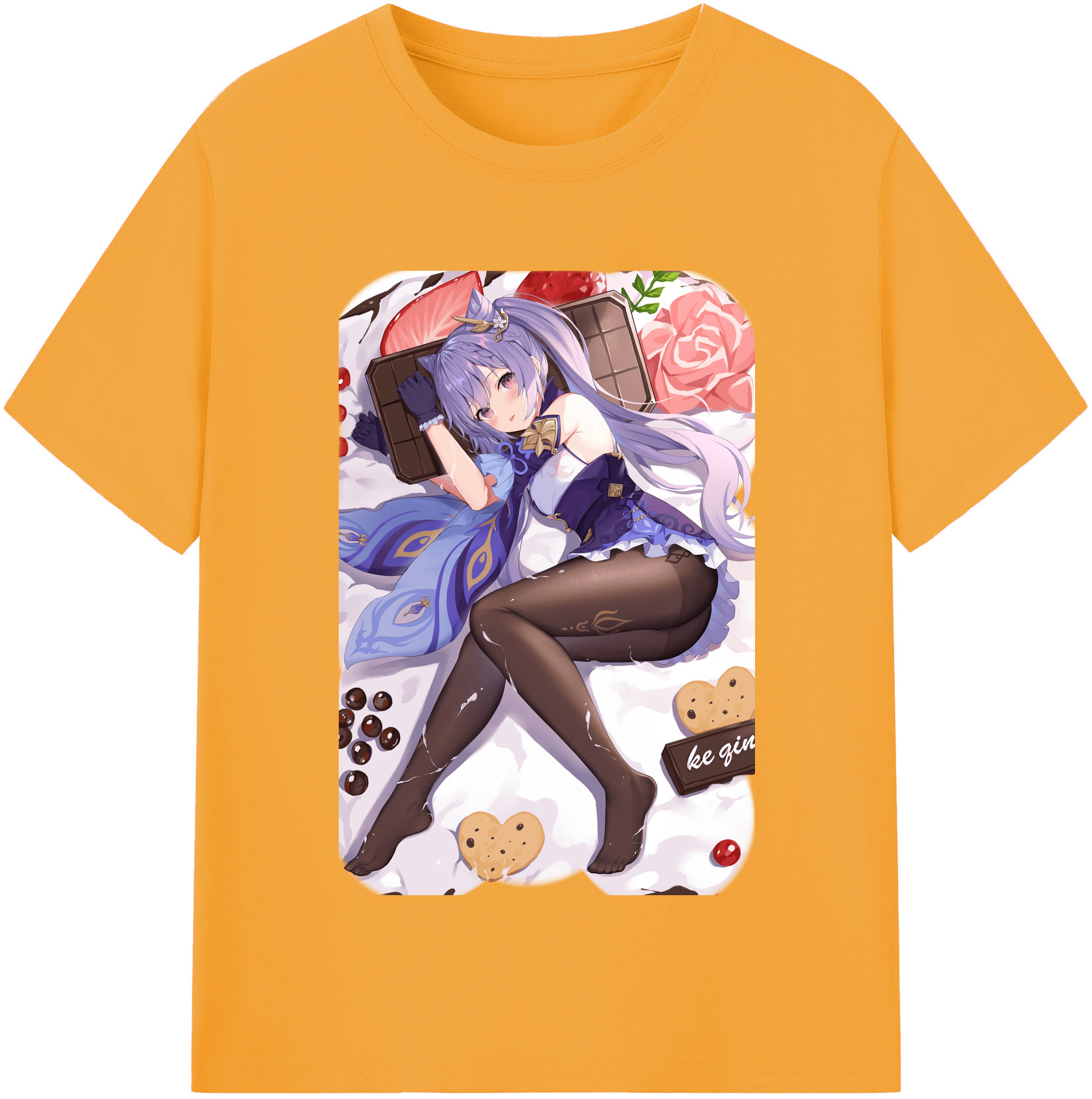 げんし神 刻晴 こくせい genshin Kokusei 綿100％半袖Tシャツ（フロントプリント）