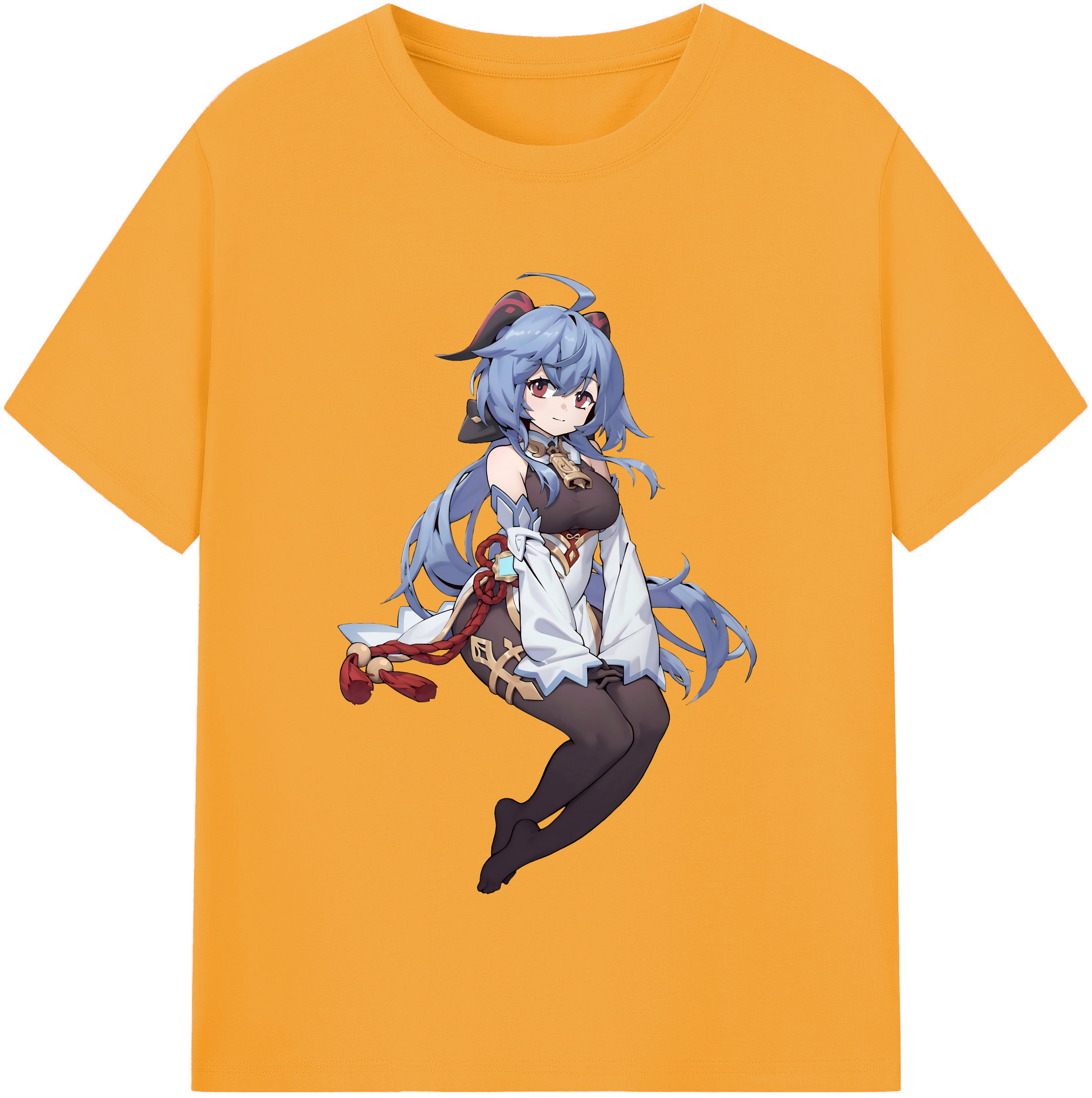 げんし神 甘雨 かんう genshin Ganyu 綿100％半袖Tシャツ（フロントプリント）