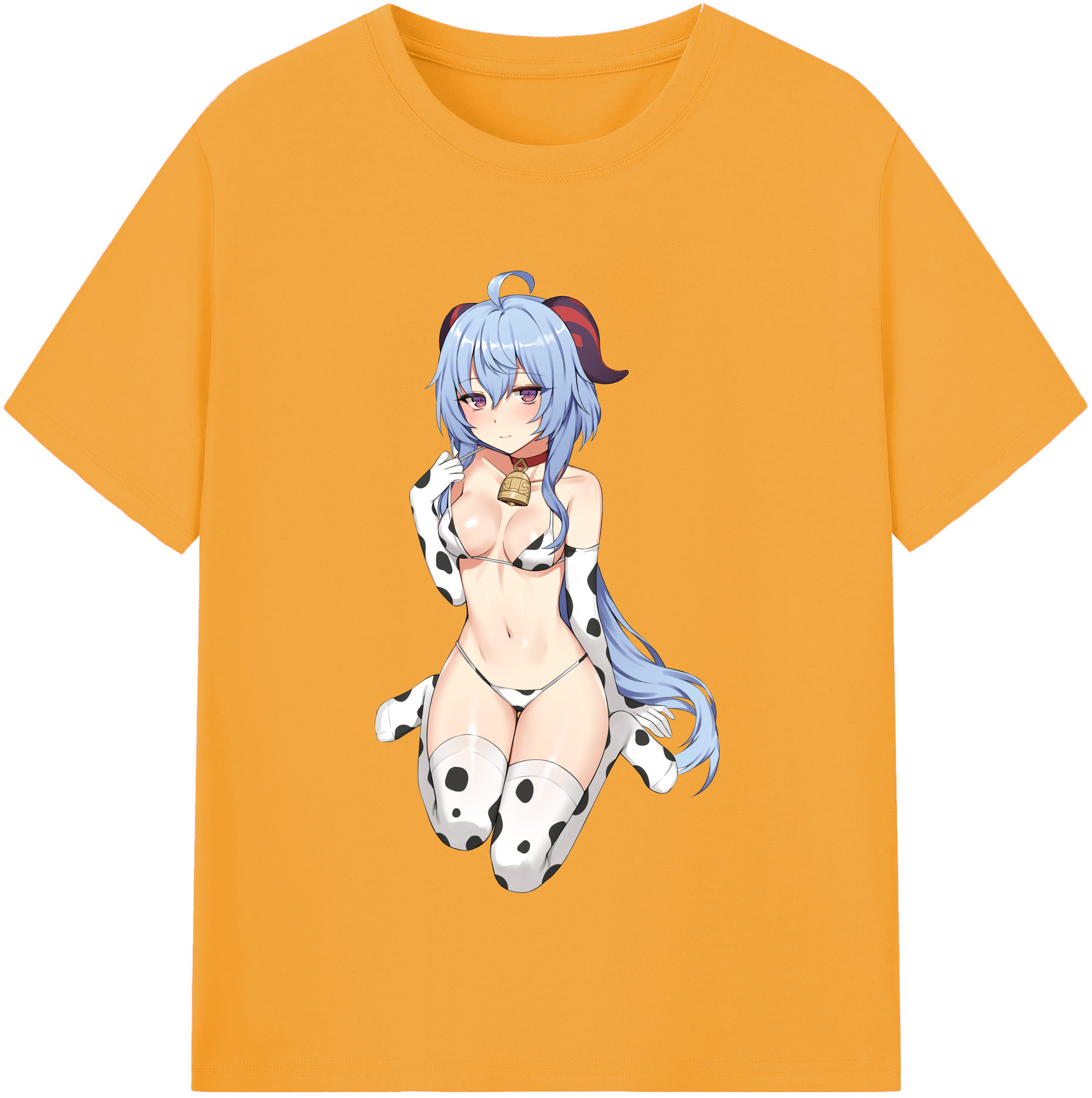 げんし神 甘雨 かんう genshin Ganyu 綿100％半袖Tシャツ（フロントプリント）