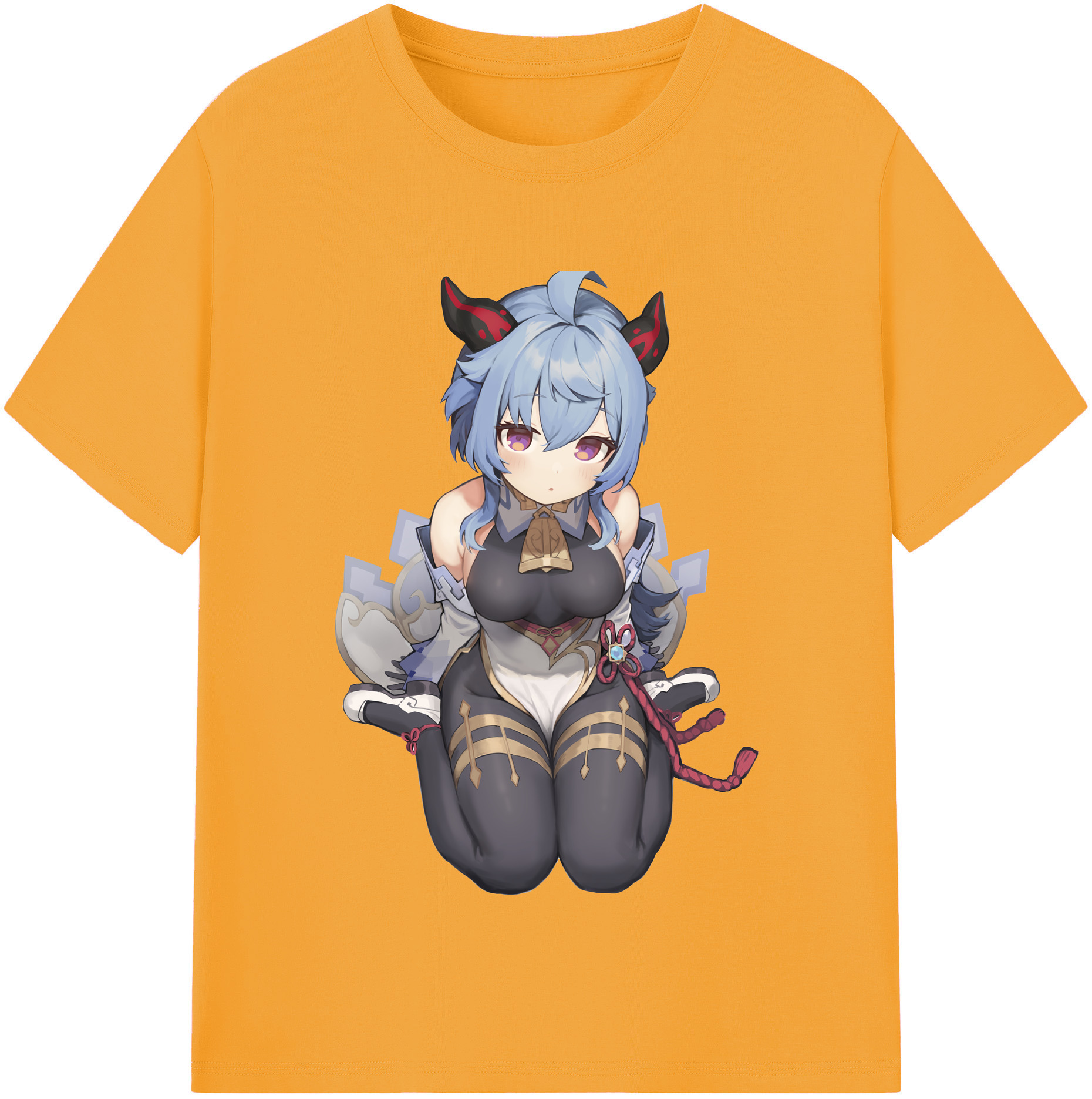 げんし神 甘雨 かんう genshin Ganyu 綿100％半袖Tシャツ（フロントプリント）
