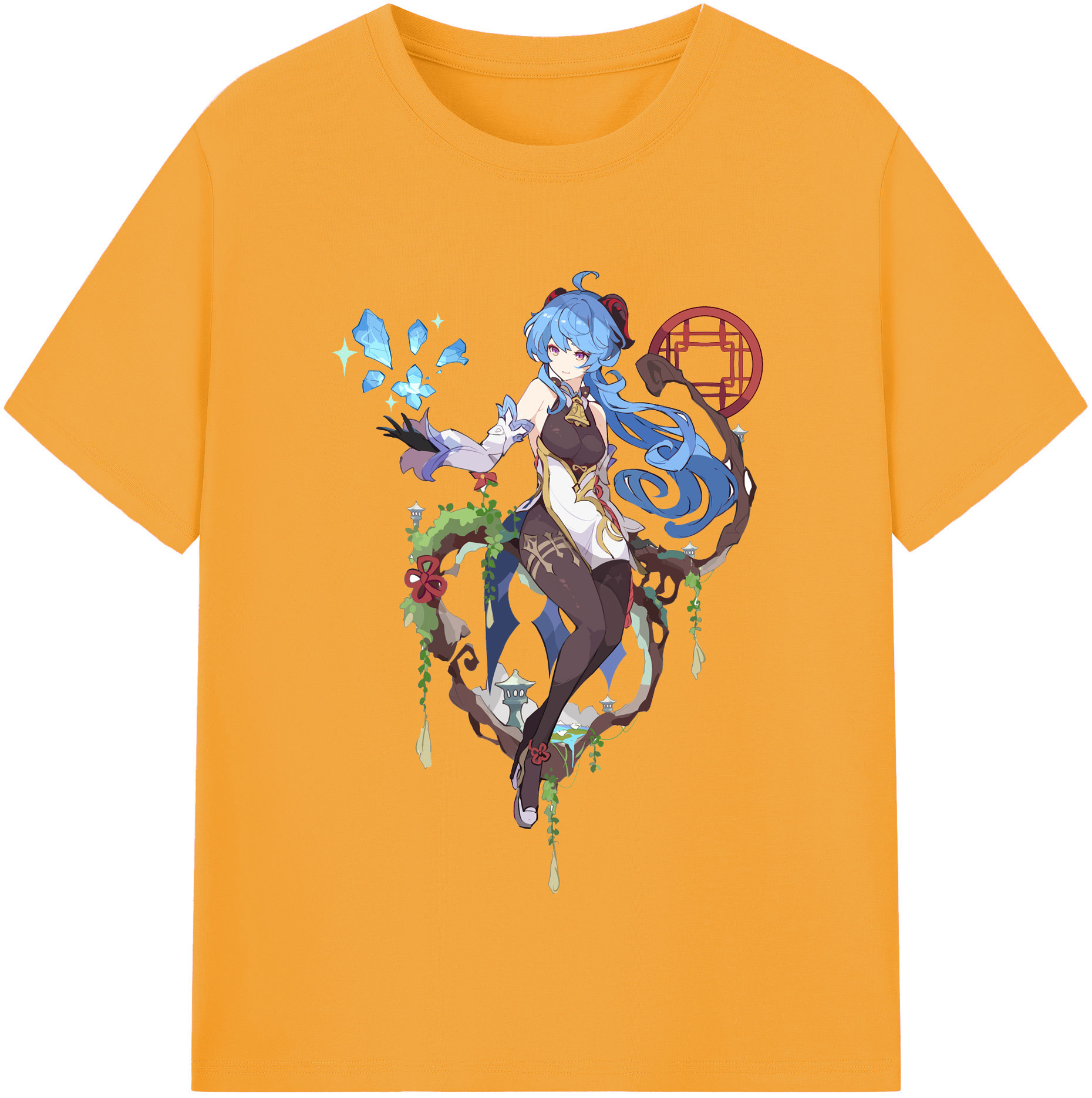 げんし神 甘雨 かんう genshin Ganyu 綿100％半袖Tシャツ（フロントプリント）