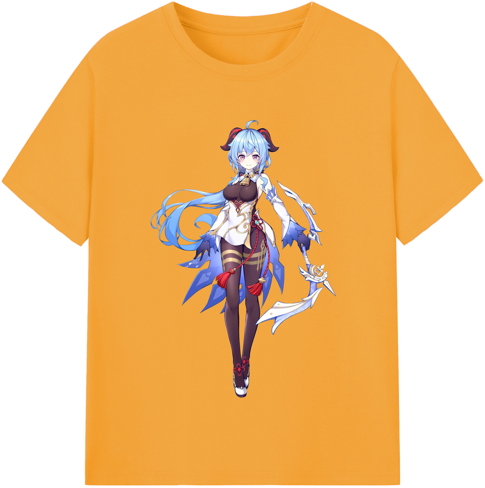 げんし神 甘雨 かんう genshin Ganyu 綿100％半袖Tシャツ（フロントプリント）