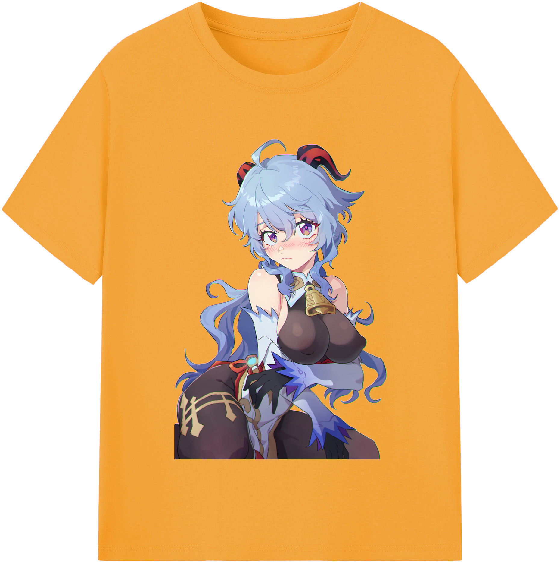 げんし神 甘雨 かんう genshin Ganyu 綿100％半袖Tシャツ（フロントプリント）