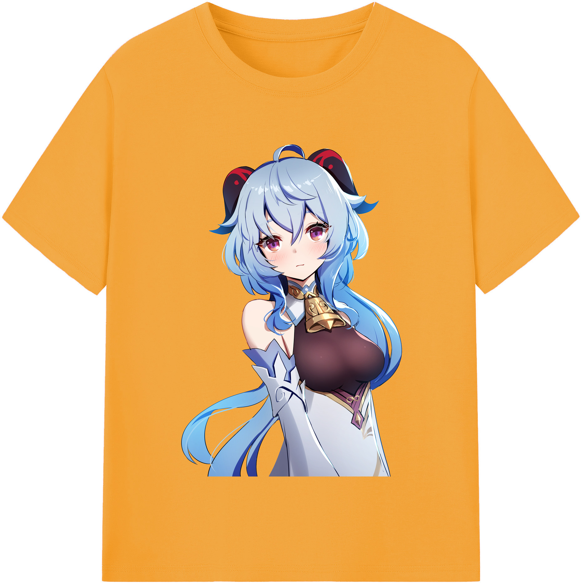 げんし神 甘雨 かんう genshin Ganyu 綿100％半袖Tシャツ（フロントプリント）