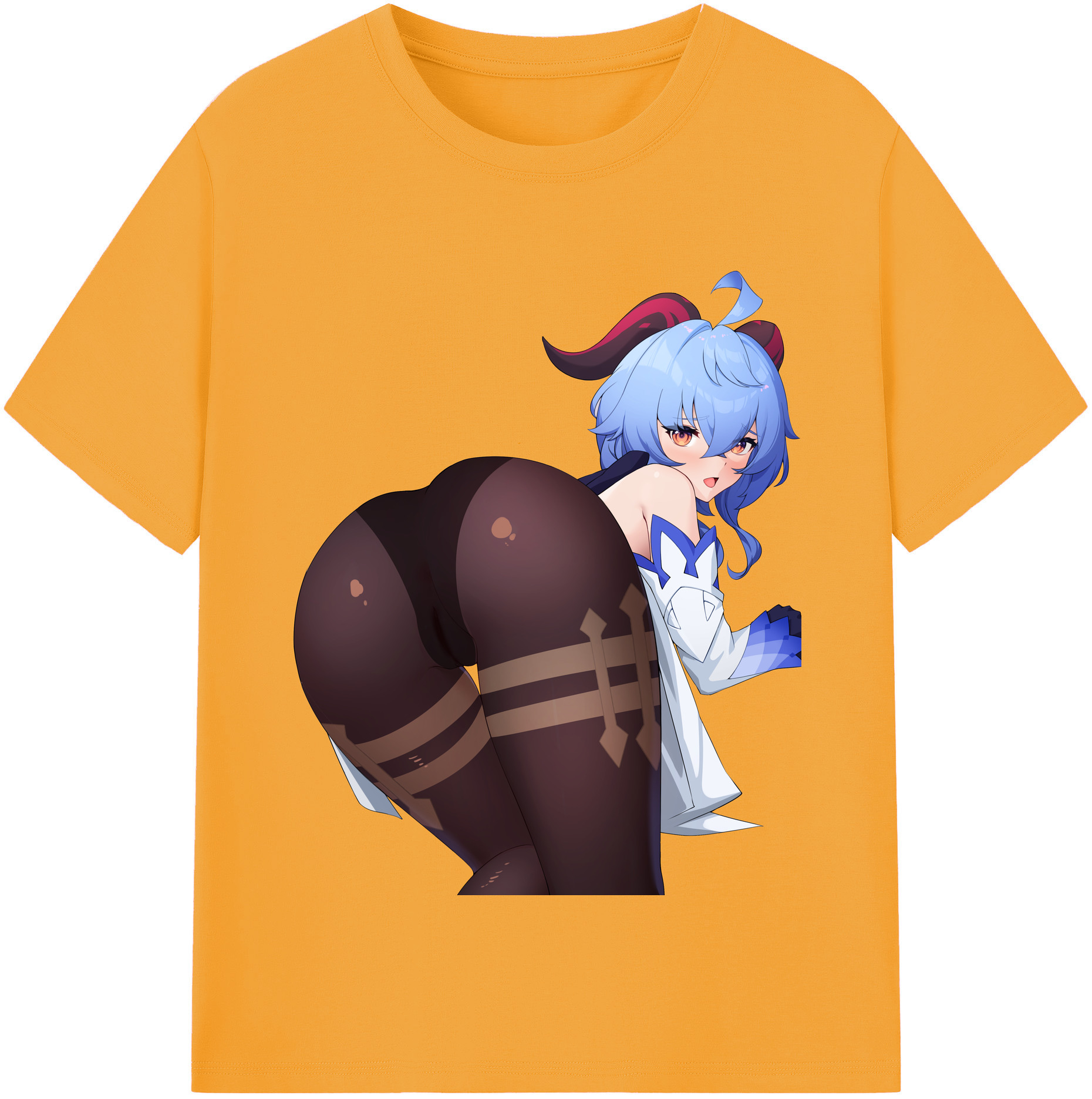 げんし神 甘雨 かんう genshin Ganyu 綿100％半袖Tシャツ（フロントプリント）