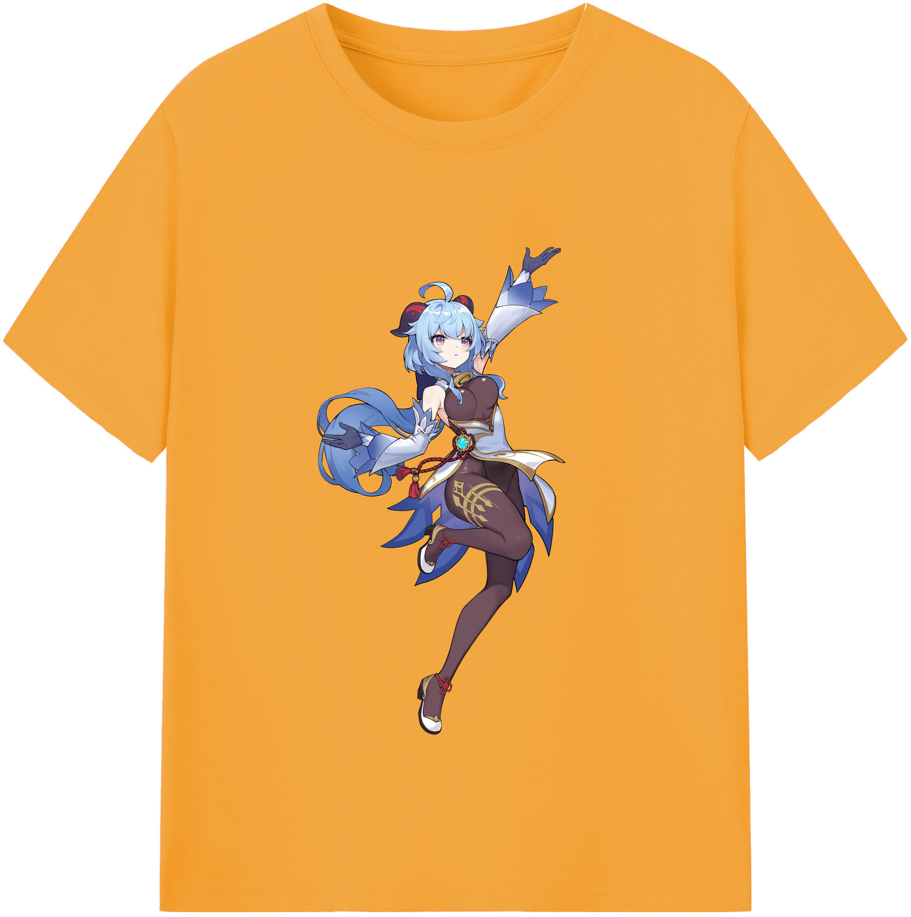 げんし神 甘雨 かんう genshin Ganyu 綿100％半袖Tシャツ（フロントプリント）
