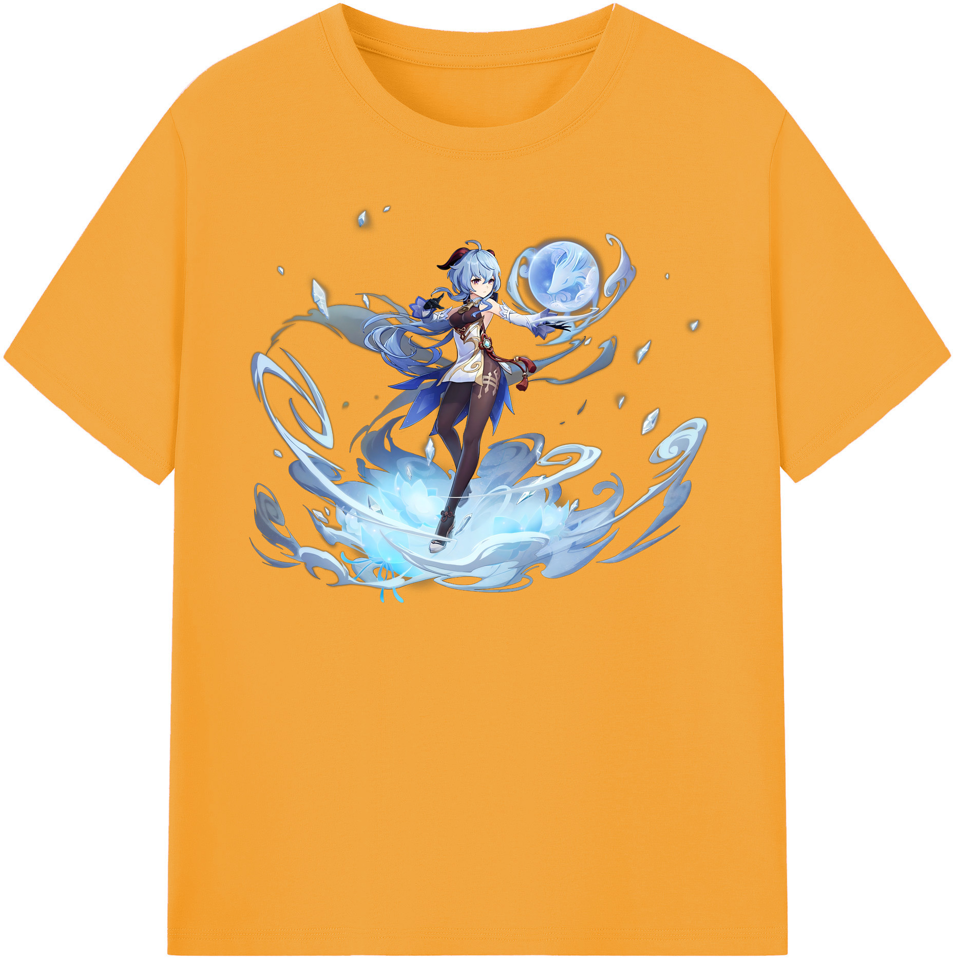 げんし神 甘雨 かんう genshin Ganyu 綿100％半袖Tシャツ（フロントプリント）