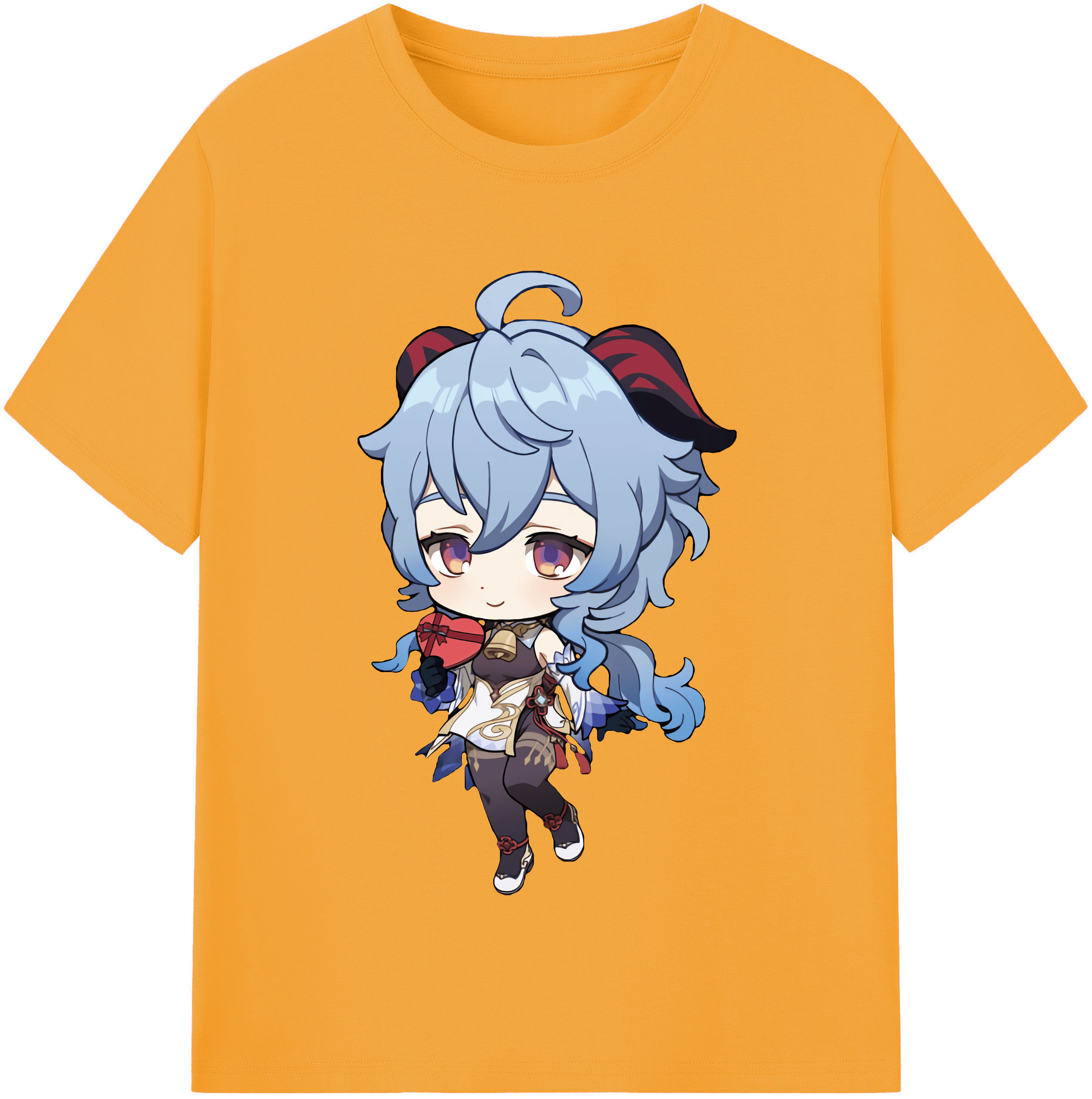 げんし神 甘雨 かんう genshin Ganyu 綿100％半袖Tシャツ（フロントプリント）