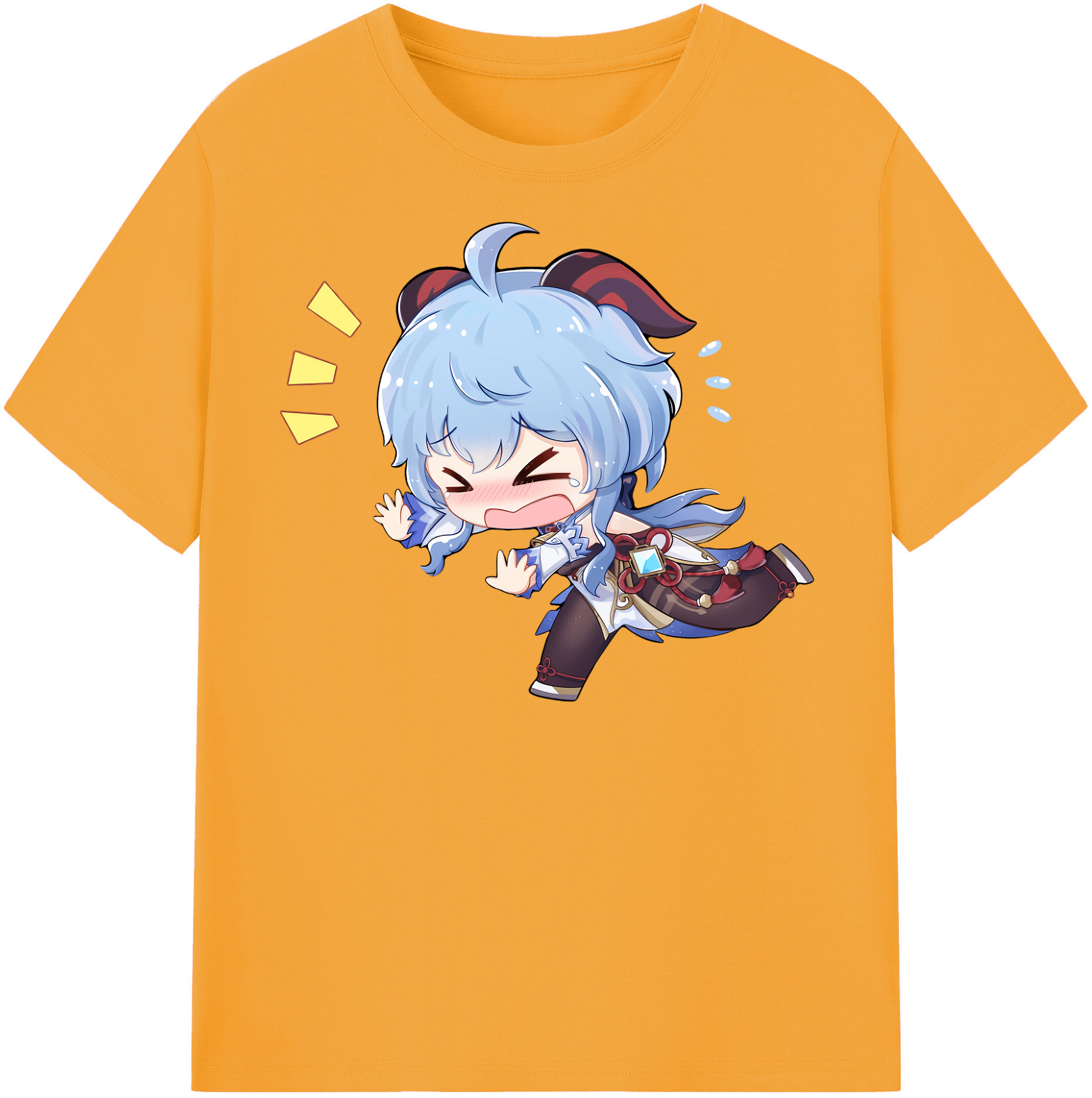 げんし神 甘雨 かんう genshin Ganyu 綿100％半袖Tシャツ（フロントプリント）