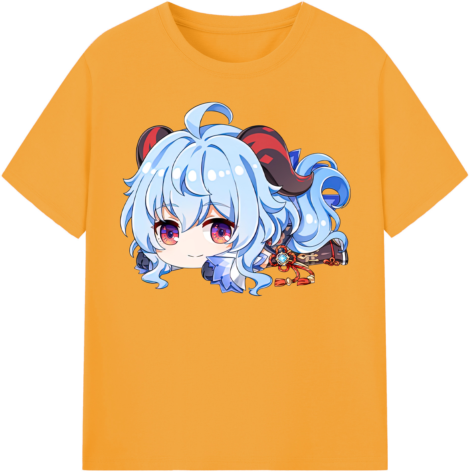 げんし神 甘雨 かんう genshin Ganyu 綿100％半袖Tシャツ（フロントプリント）